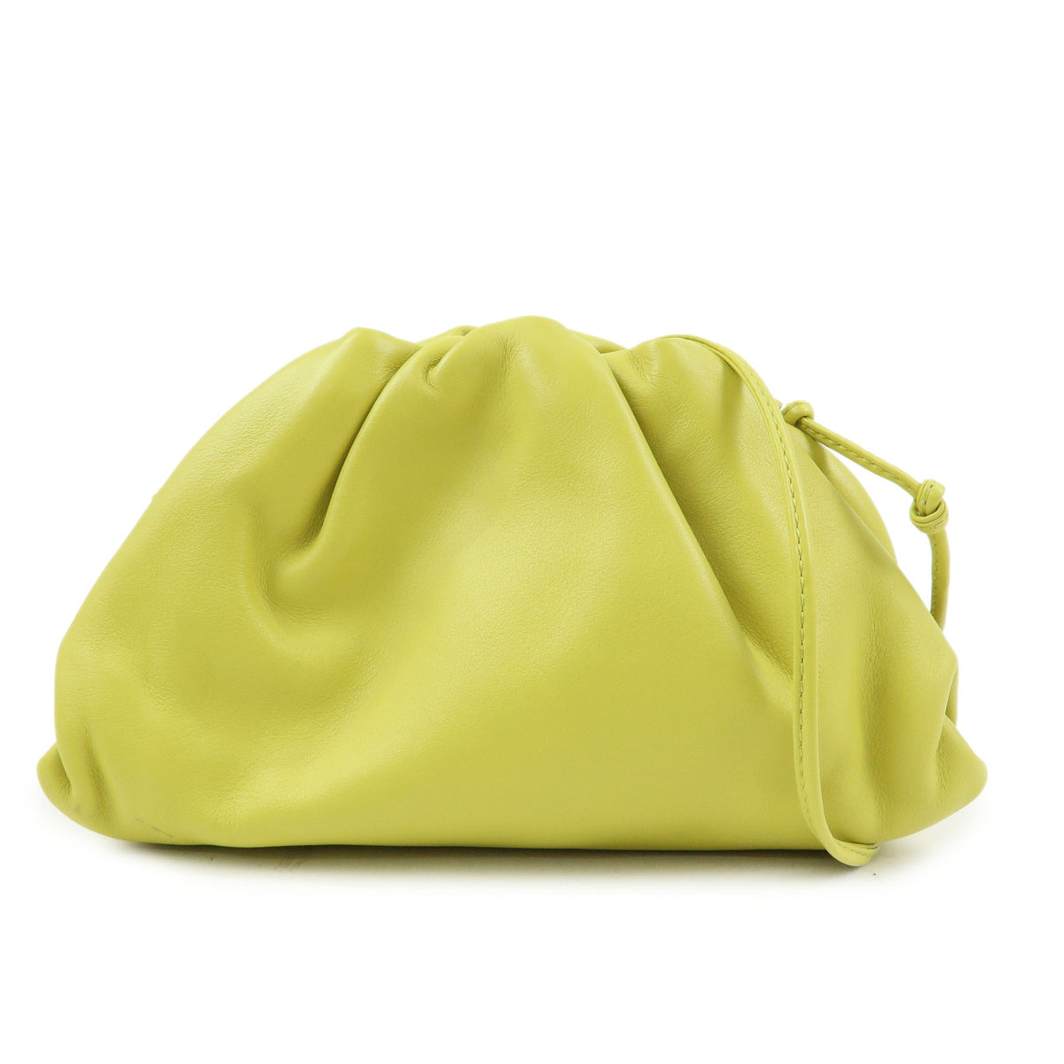 BOTTEGA VENETA Leather The Pouch Shoulder Crossbody Bag Lime Yellow