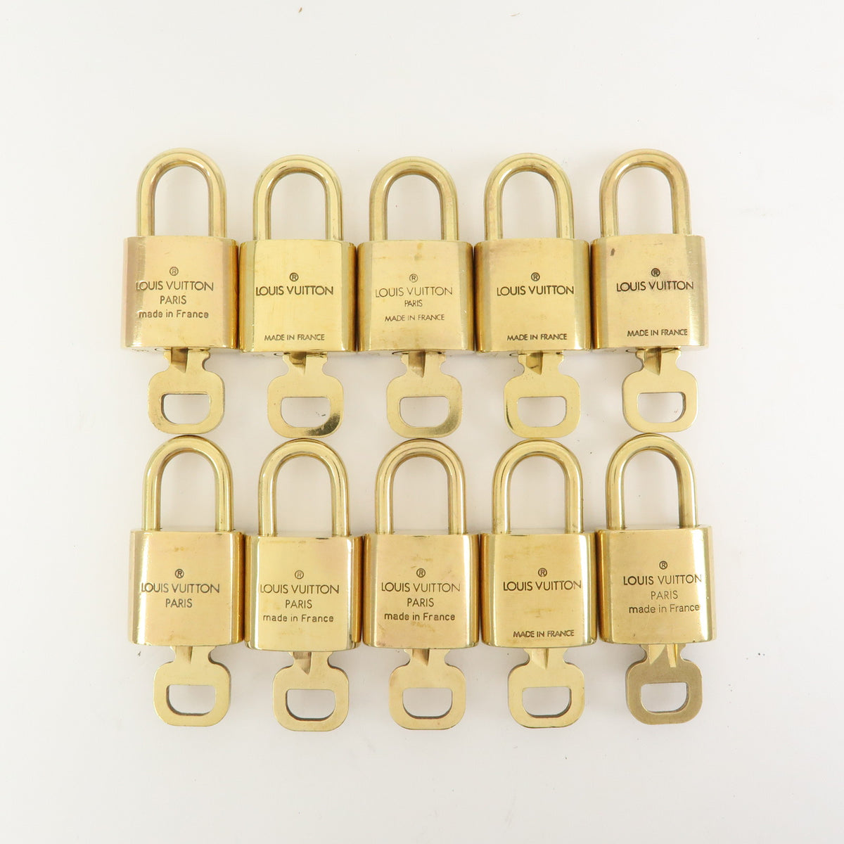 Louis Vuitton Lot of 10 Lock & Key Cadena Key Lock Gold