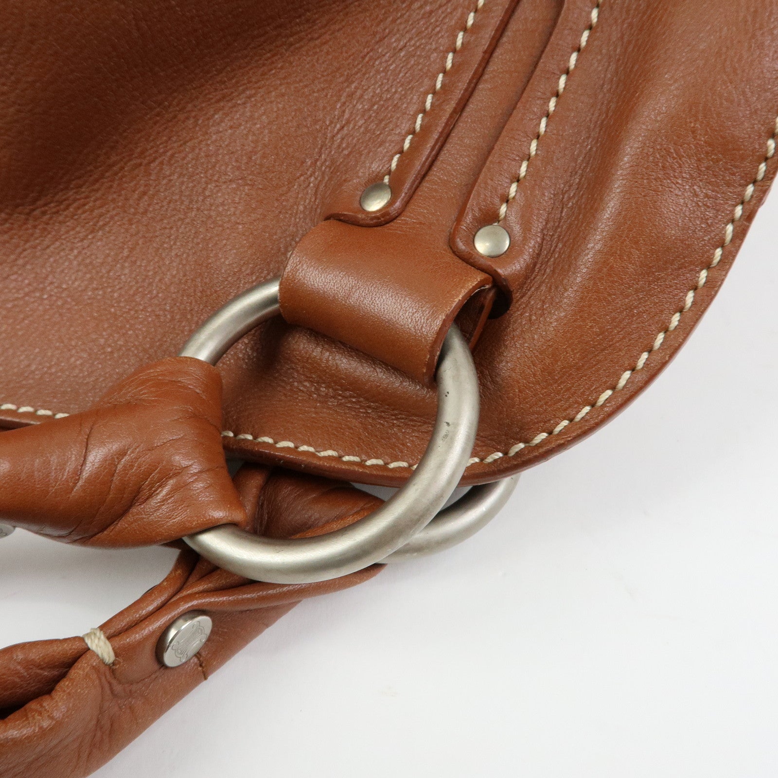CELINE Bittersweet Leather Shoulder Bag Hand Bag Brown