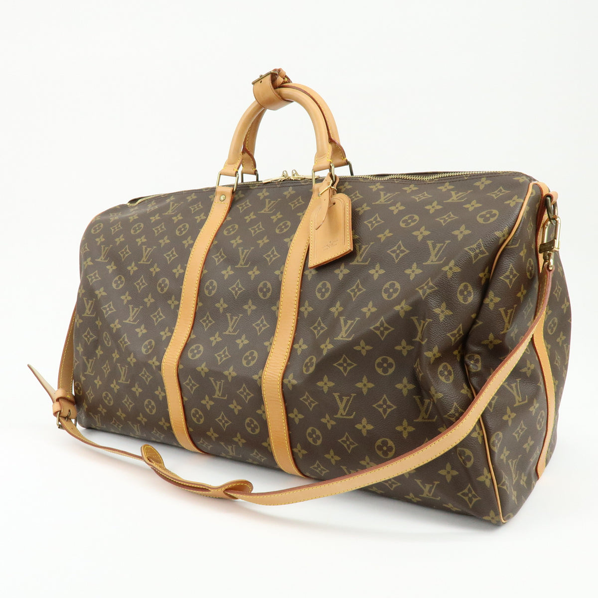 Louis Vuitton Monogram Keep All Bandouliere 60 Boston Bag Brown M41412