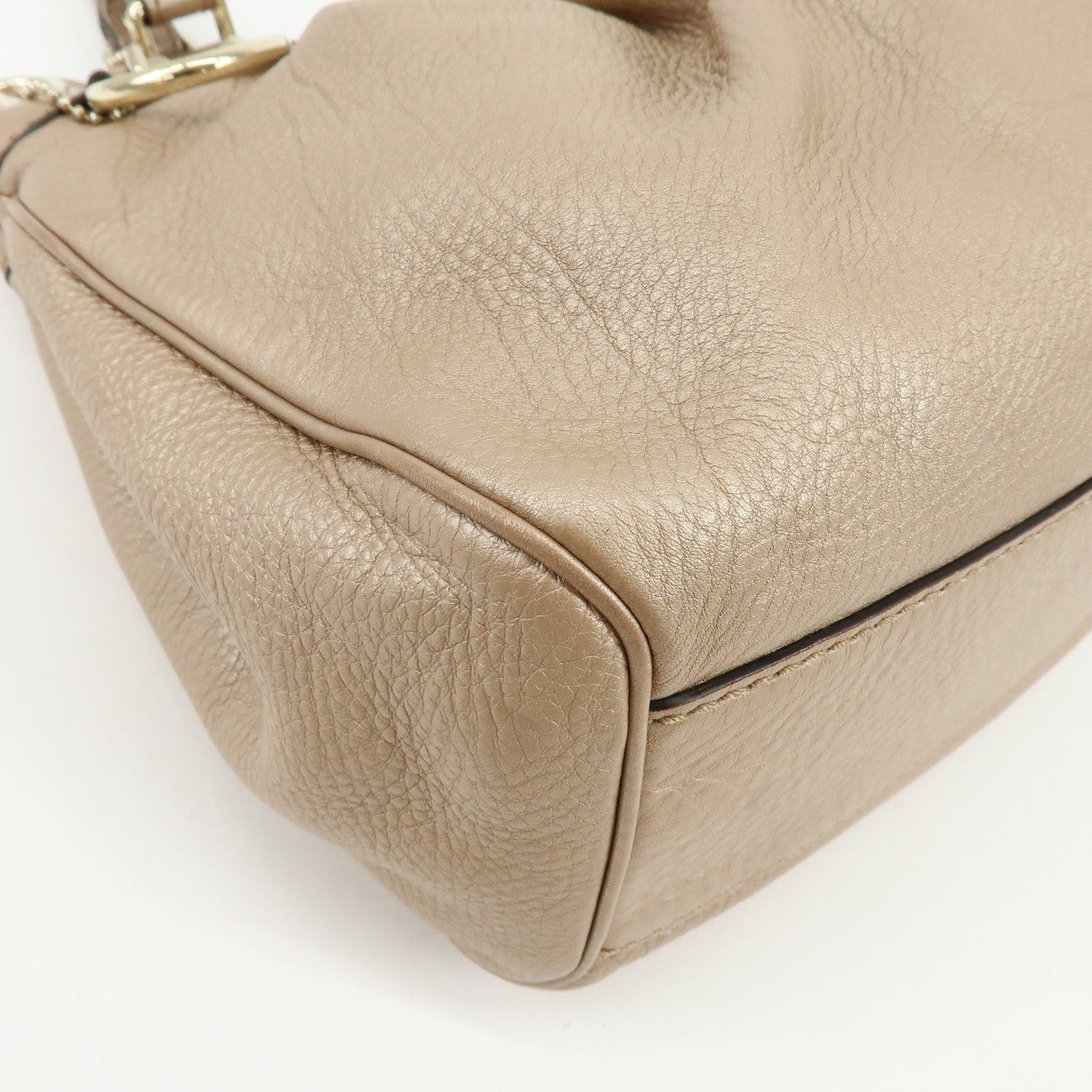 GUCCI Sukey Interlocking G GG Leather Tote Bag Hand Bag Pink 211944