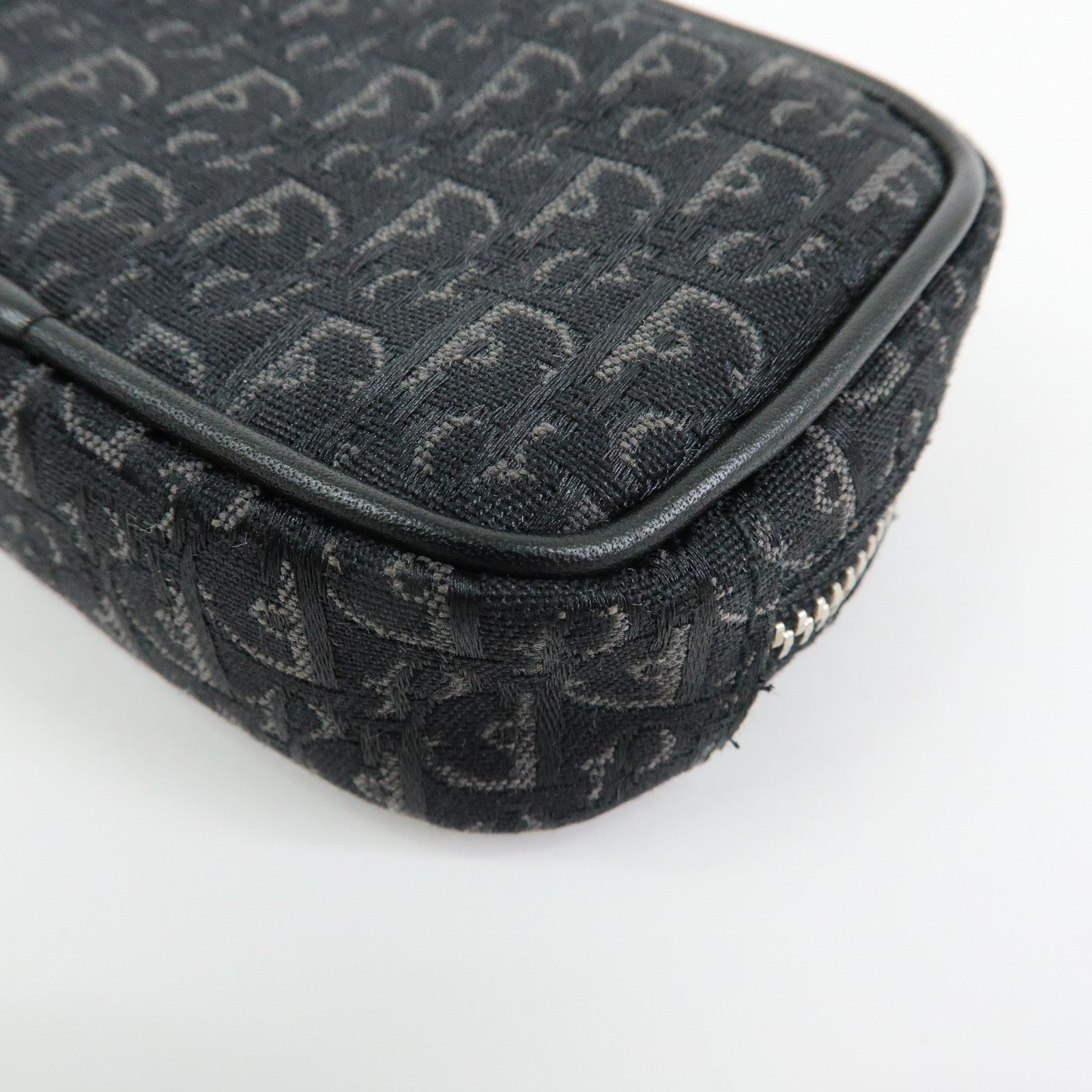 Christian Dior Trotter Oblique Jacquard Leather Tiny Pouch Black