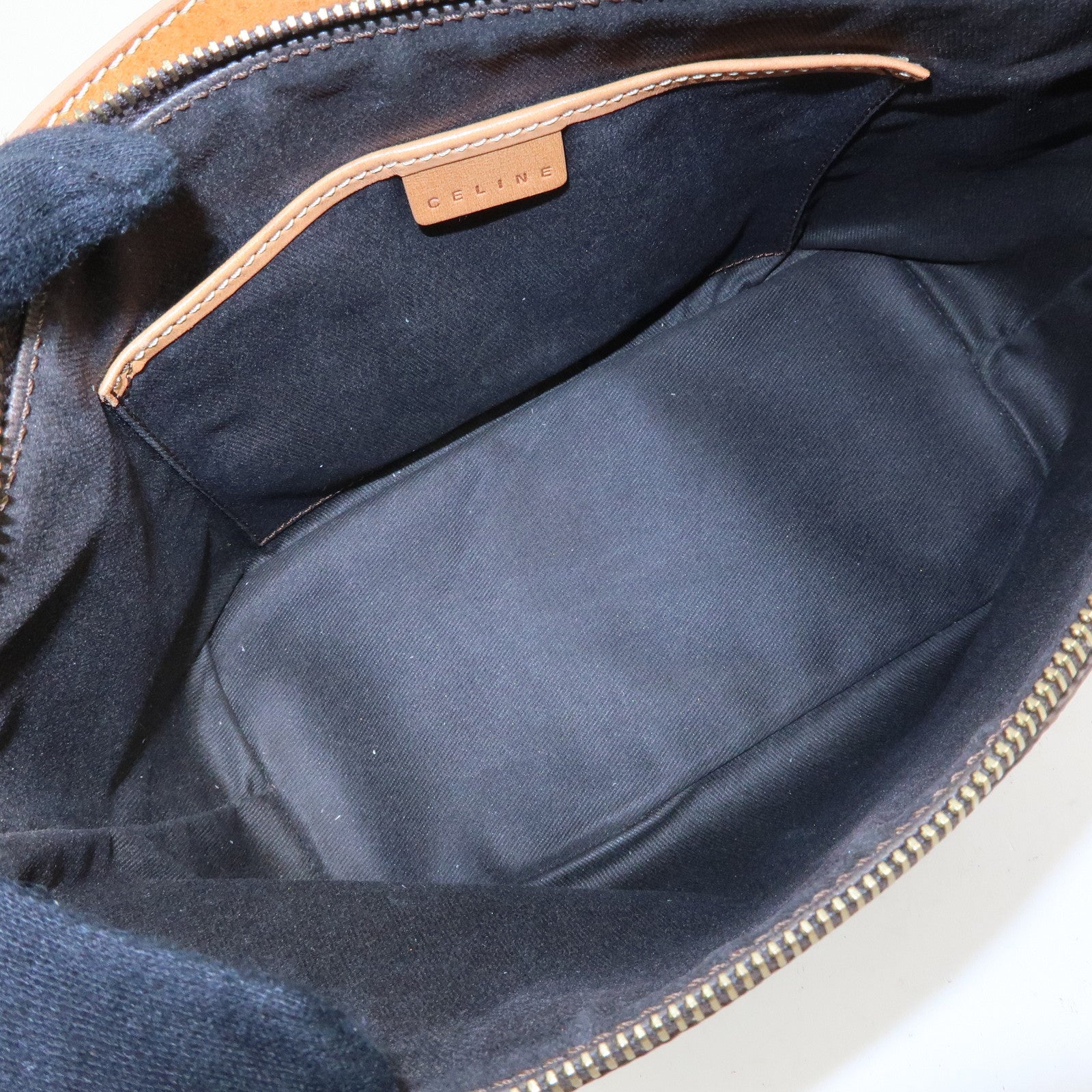 CELINE Macadam Leather Shoulder Bag Brown