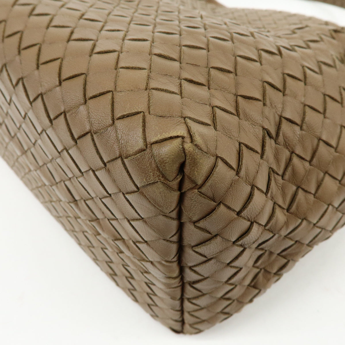BOTTEGA VENETA Intrecciato Leahter Shoulder Bag Tote Bag Cafe Brown