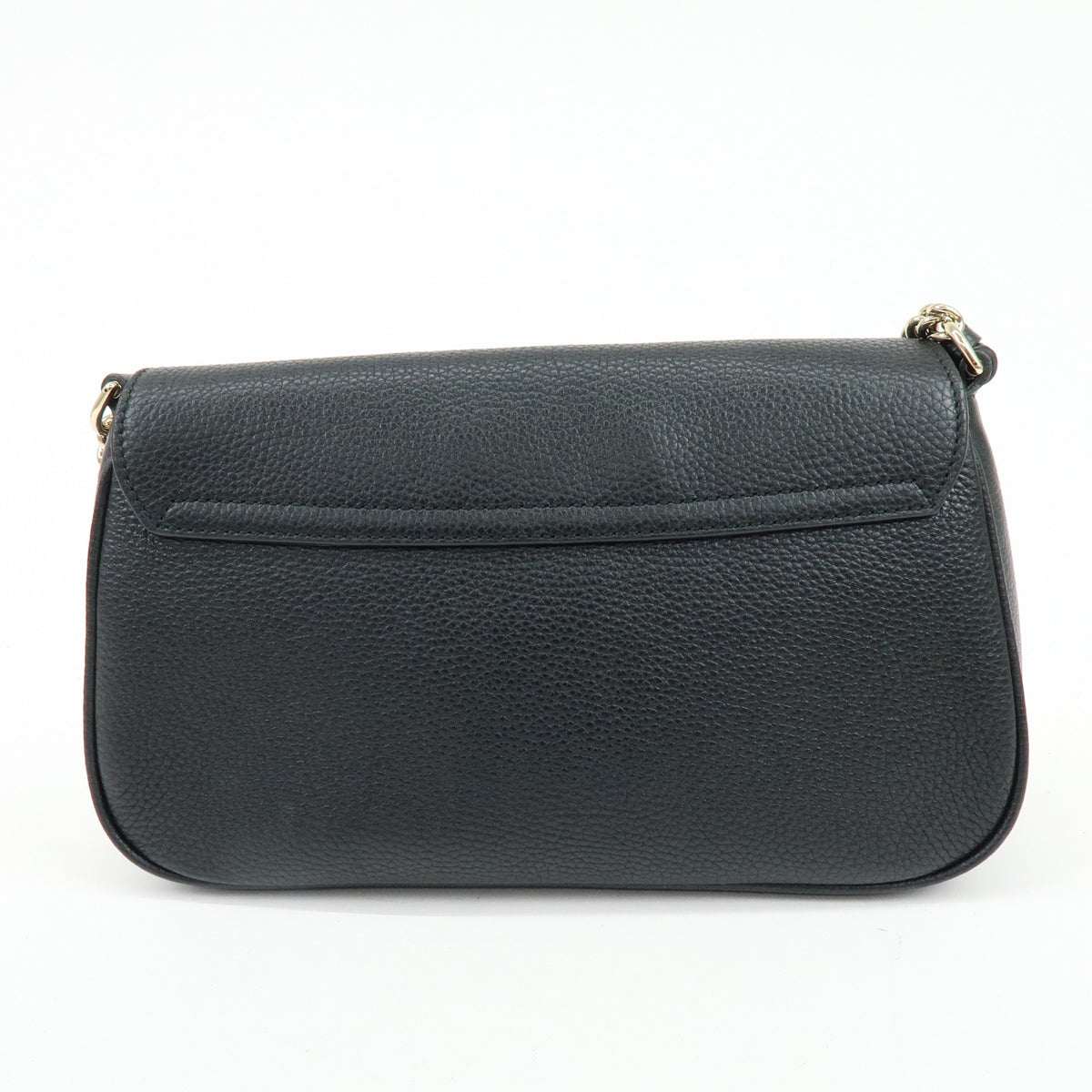 GUCCI SOHO Interlocking G Leather Chain Shoulder Bag Black 536224
