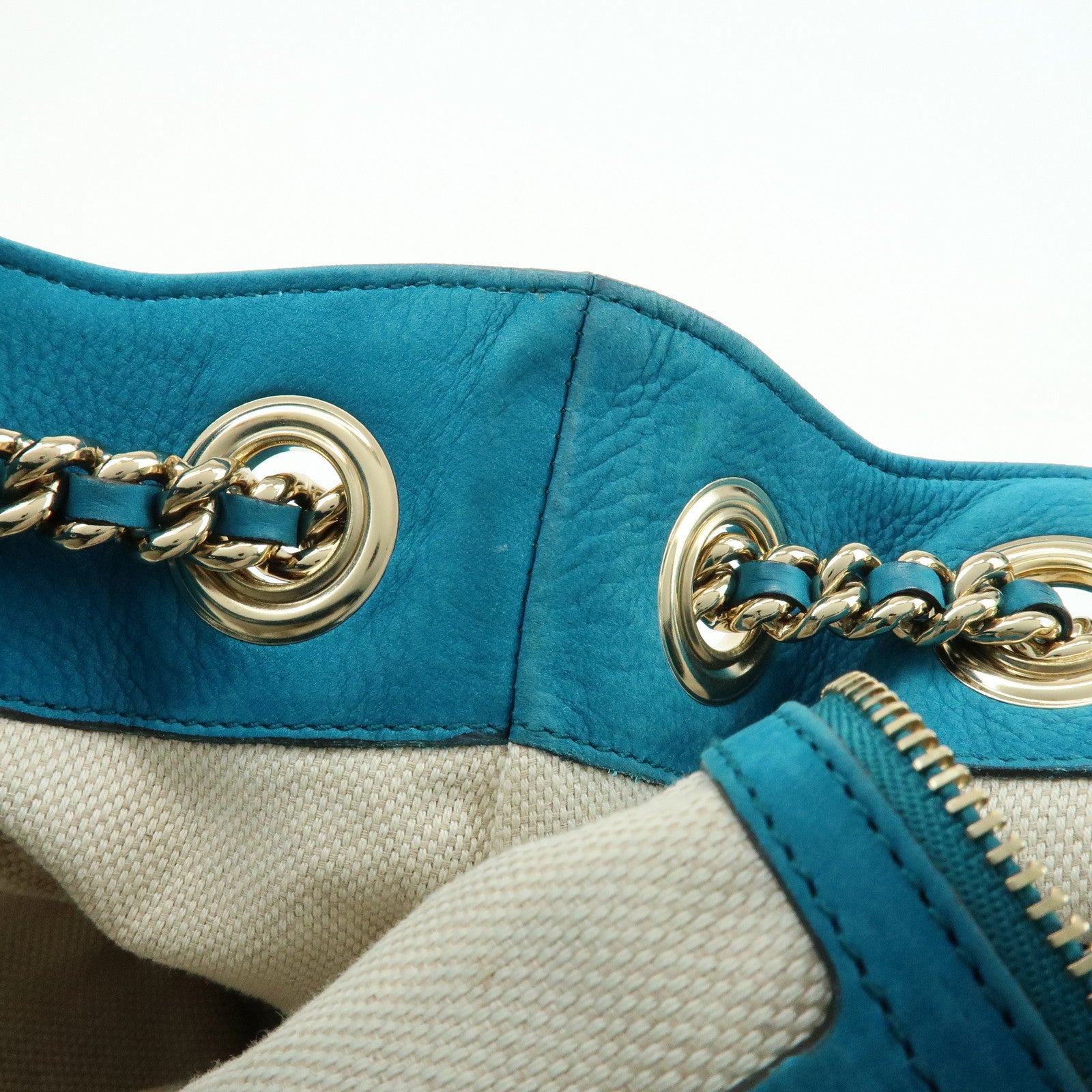 GUCCI SOHO Interlocking G Chain Shoulder Bag Blue 308982