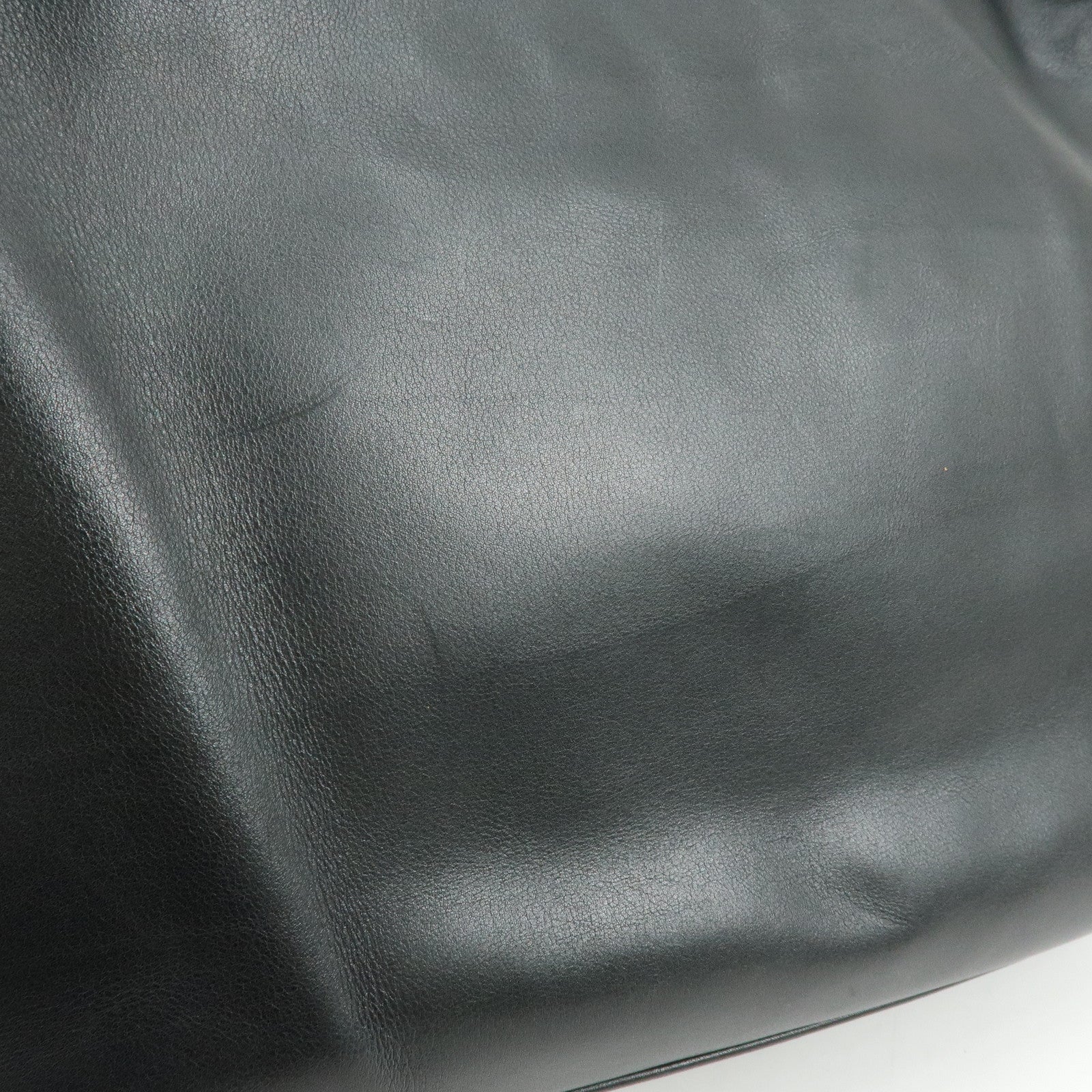 GUCCI Bamboo Leather 2Way Bag Shoulder Bag Hand Bag Black  0011577