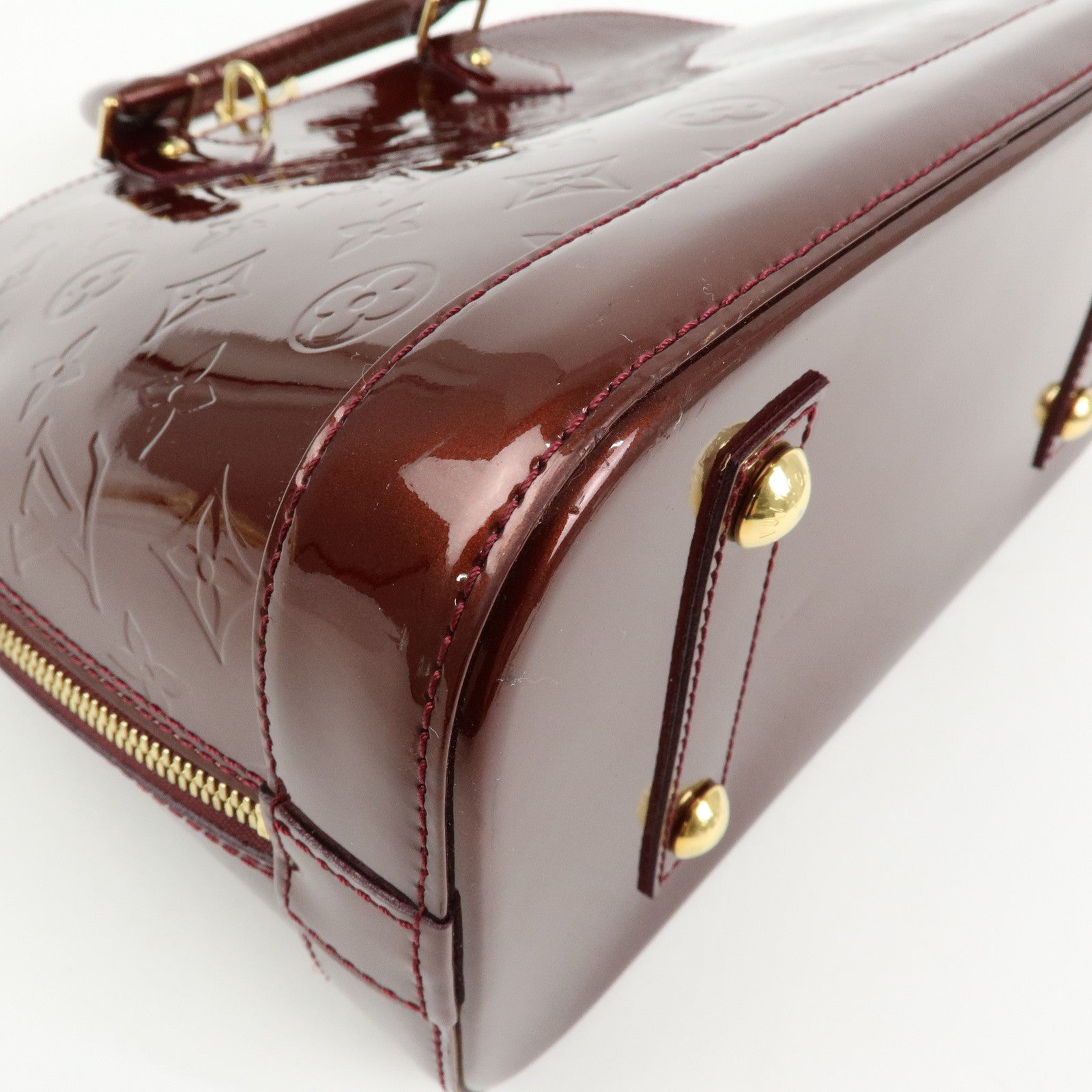 Louis Vuitton Monogram Vernis Alma PM Hand Bag Rouge Fauviste M91691