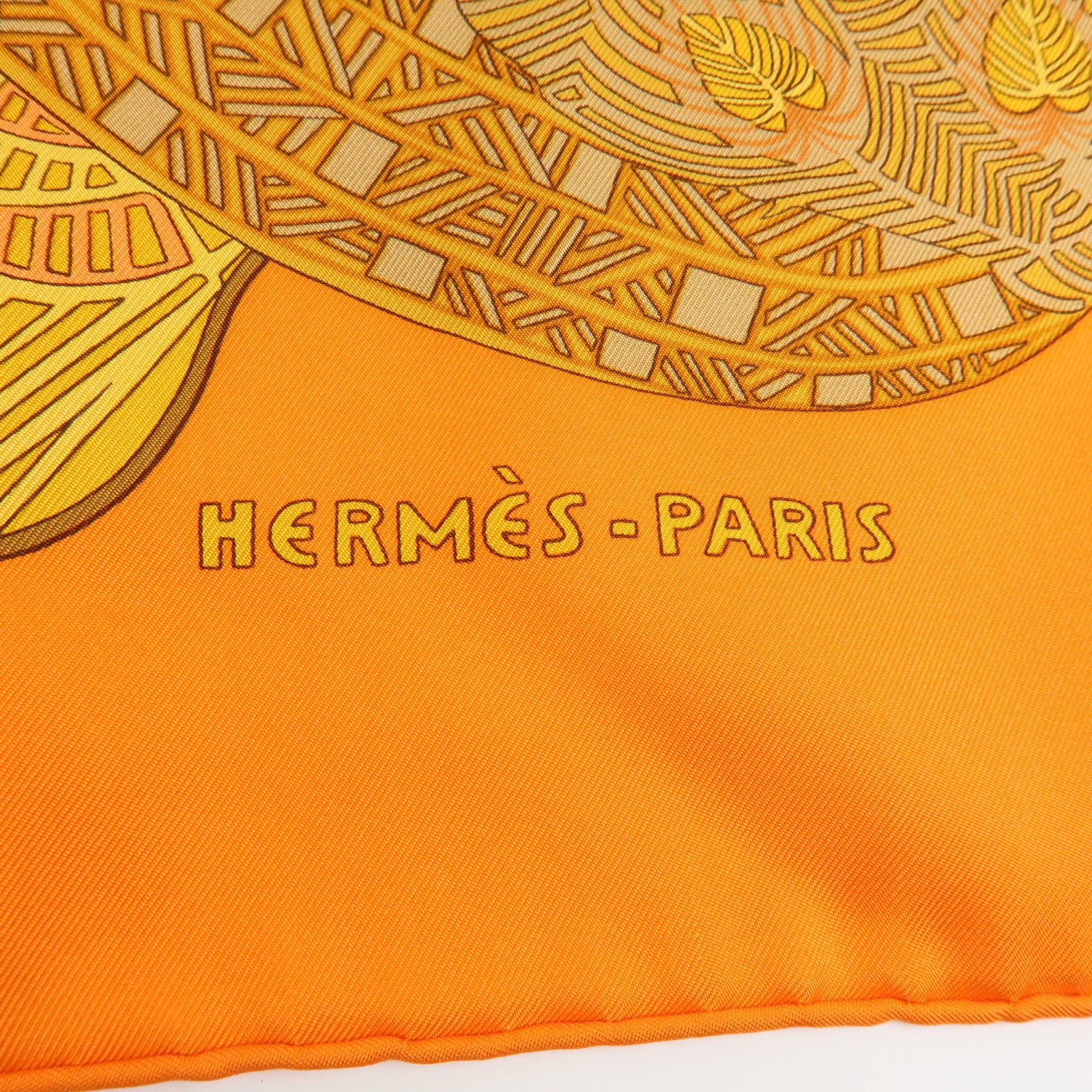 HERMES Carre 90 Silk 100% Scarf ART des STEPPES Horse Print Orange