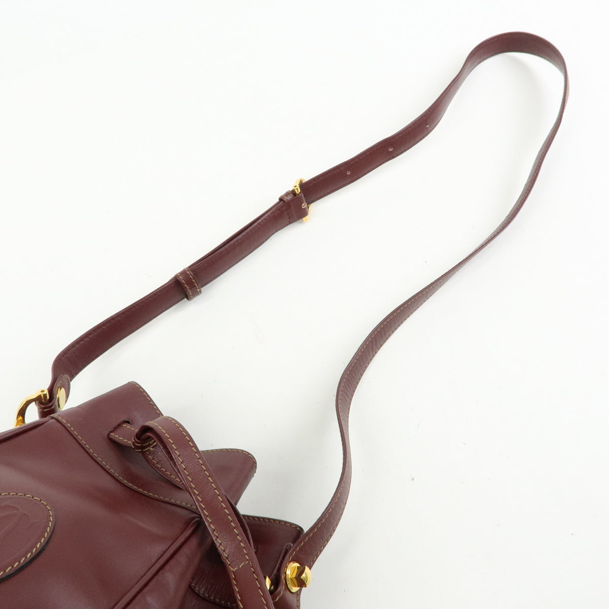 Cartier Must de Cartier Leather Shoulder Bag Crossbody Bag Bordeaux