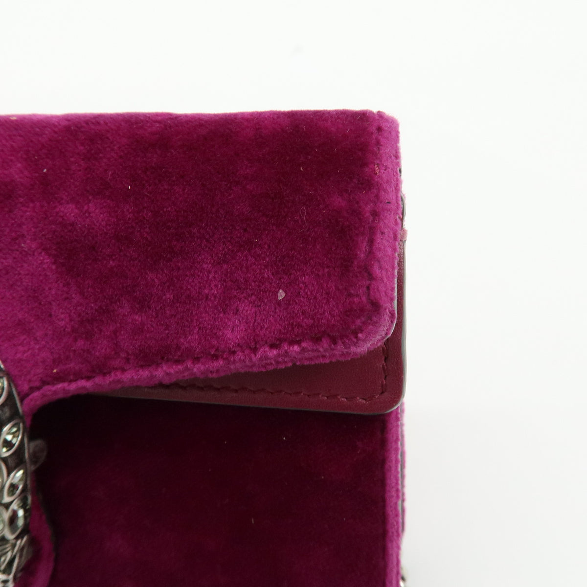 GUCCI Dionysus Super Mini Bag Velvet Chain Shoulder Bag Purple 476432