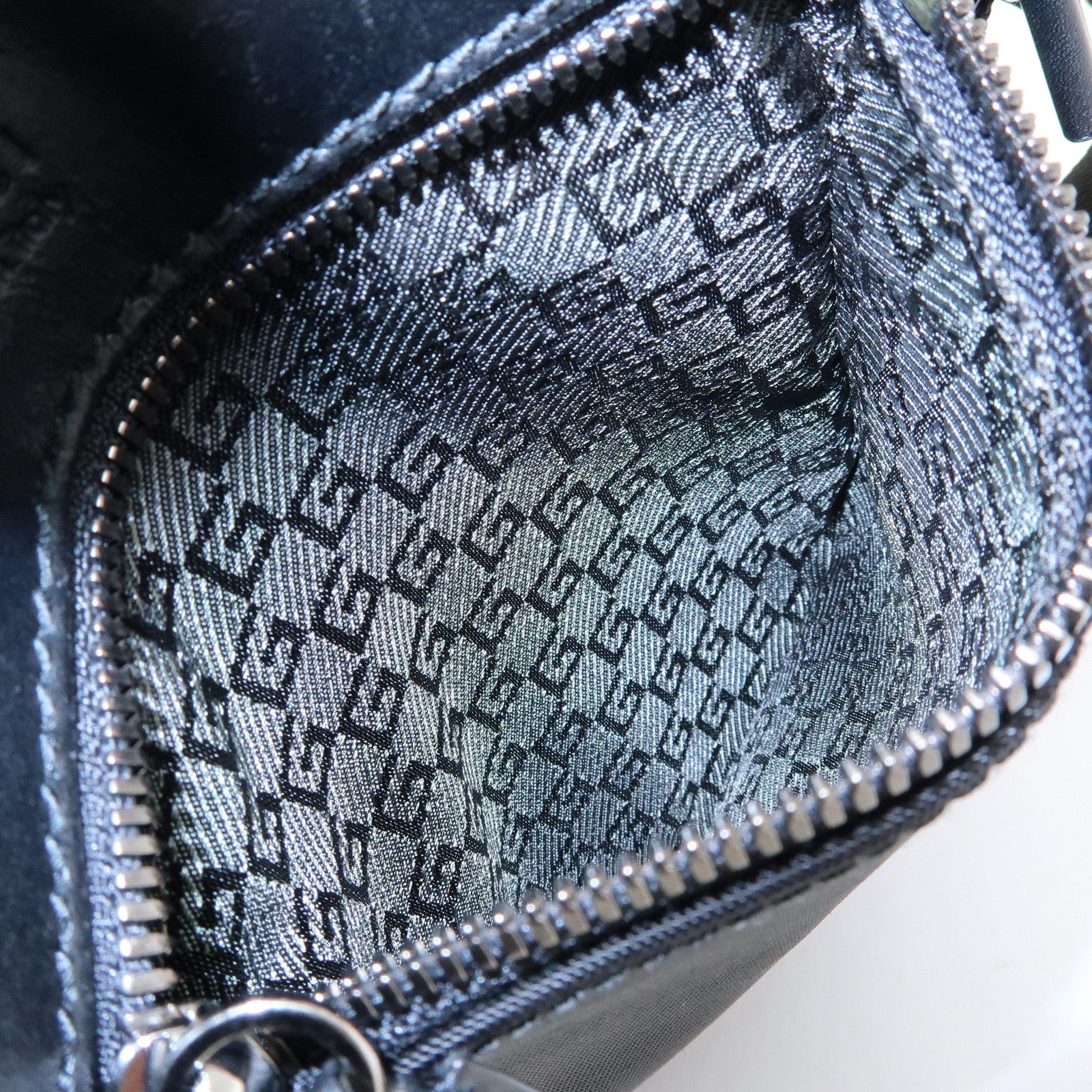 GUCCI Logo Canvas Leather Shoulder Bag Crossbody Bag Black 101680