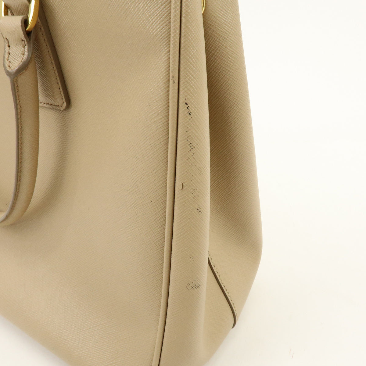 PRADA Triangle Logo Galleria Saffiano Leather 2Way Bag  Beige 1BA274