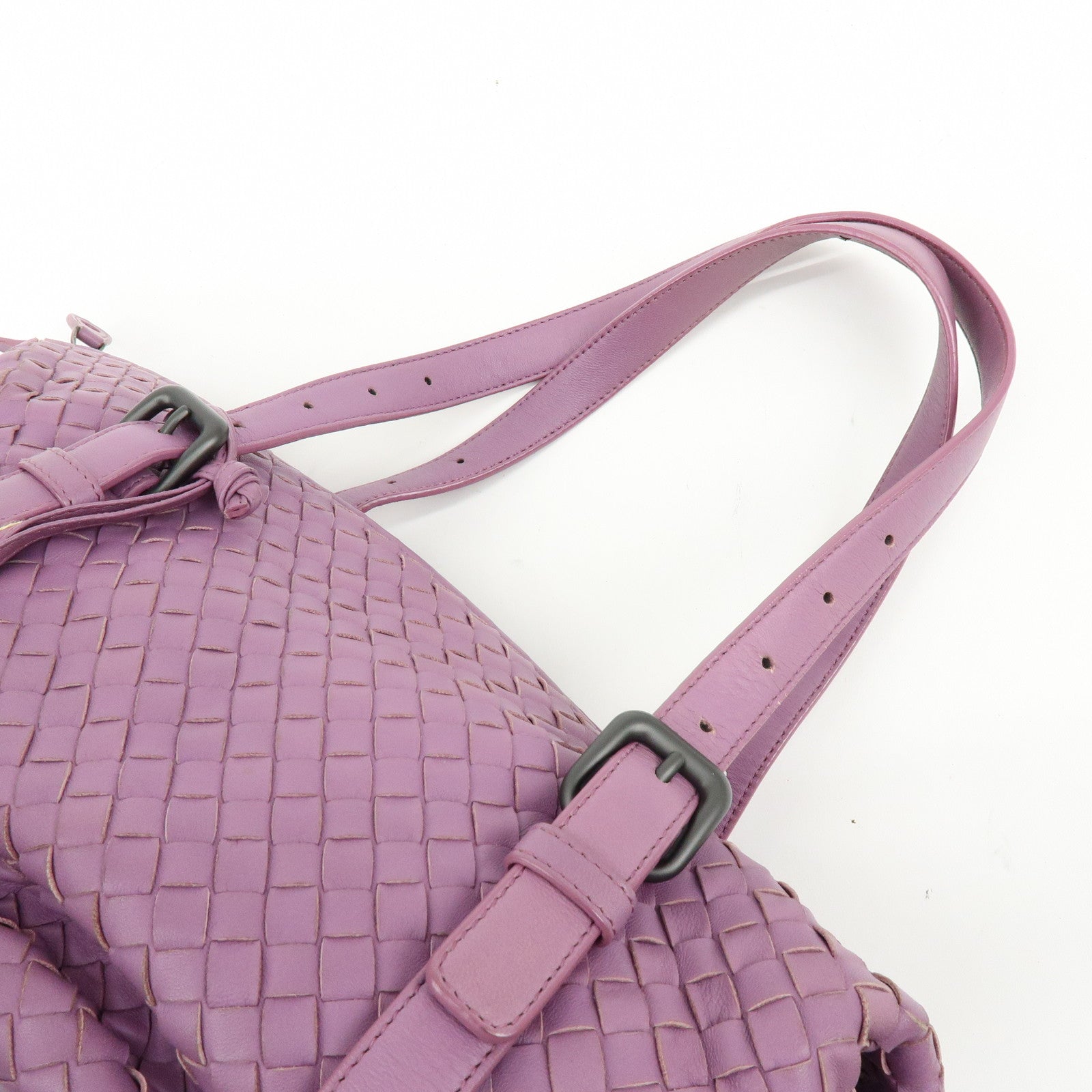 BOTTEGA VENETA Intrecciato Leather Shoulder Bag Hand Bag Purple