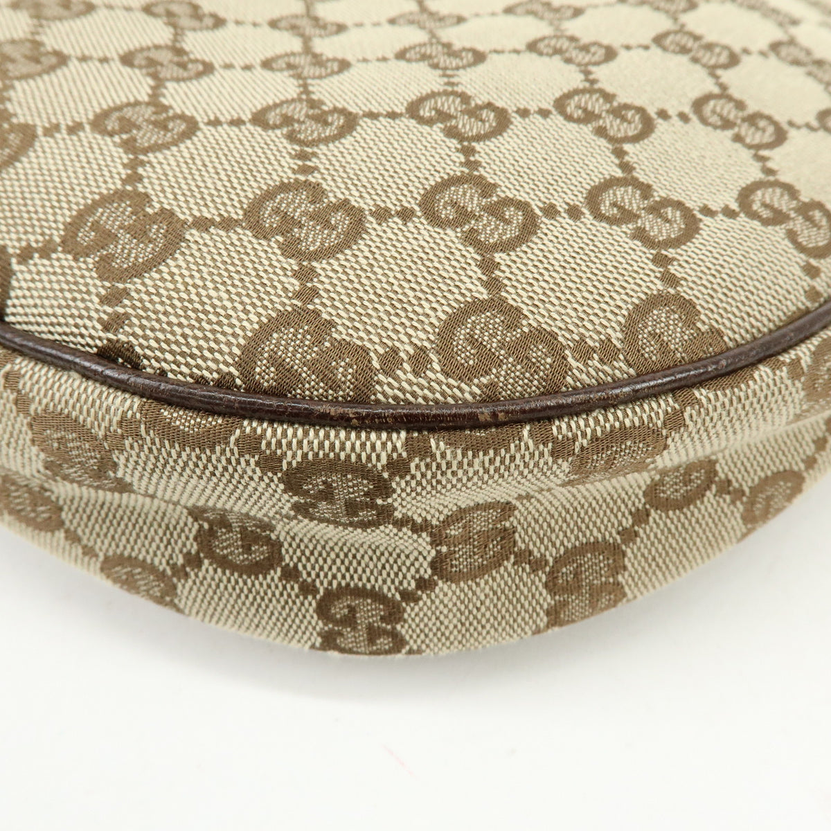 GUCCI GG Canvas Leather Shoulder Bag Hand Bag Brown Beige