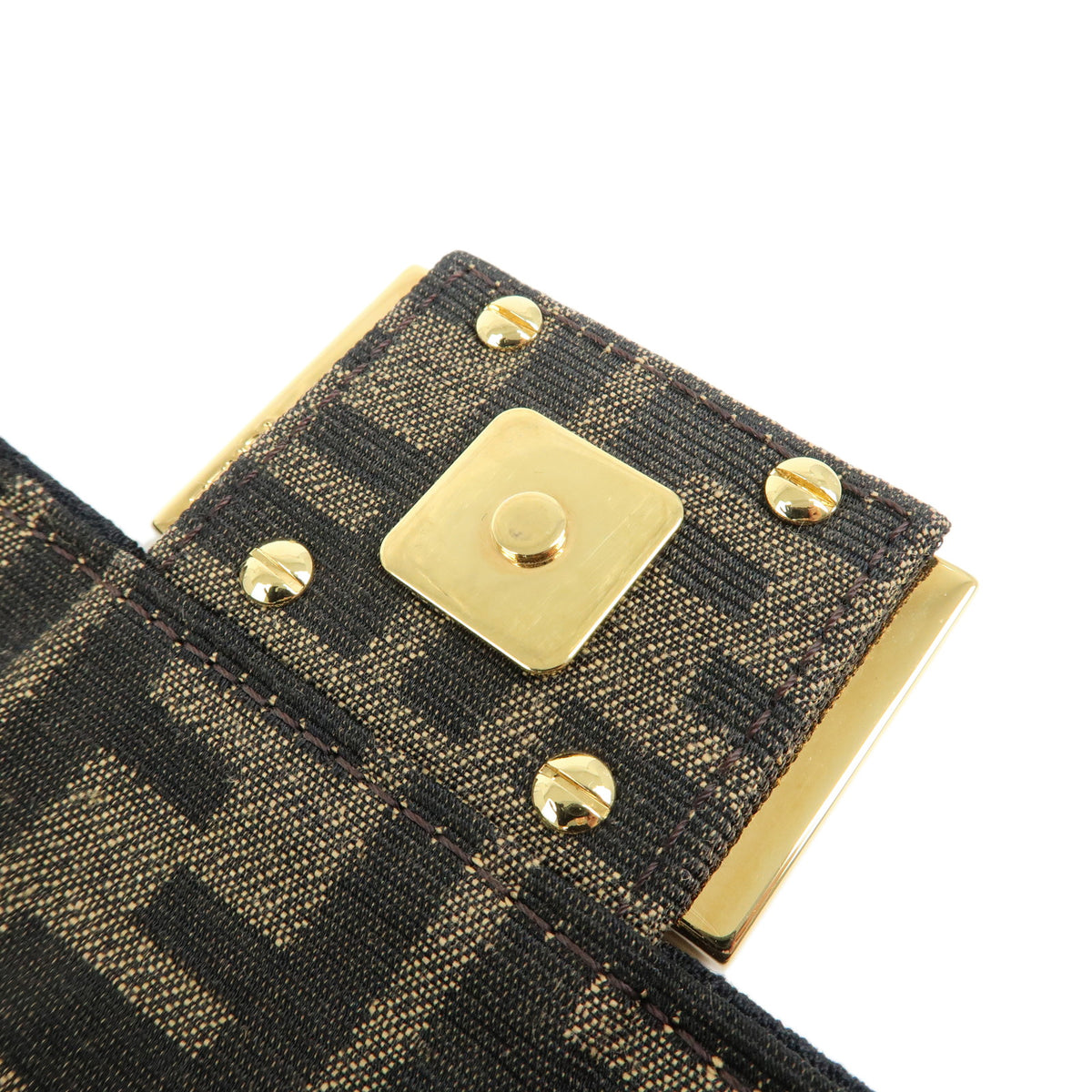 FENDI Zucca Jacquard Canvas 2Way Baguette Bag Mini Brown 8BS017