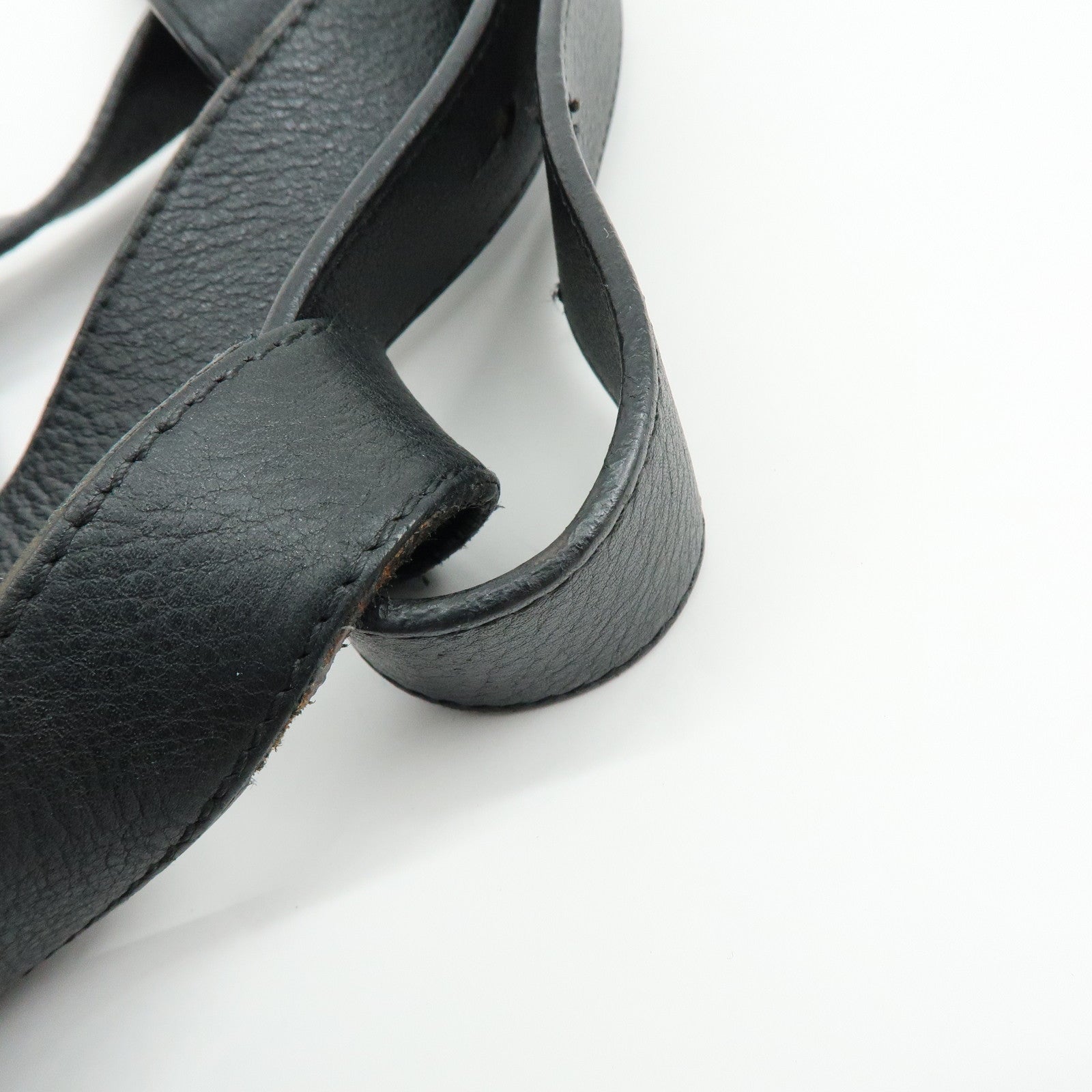 LOEWE Anagram Hammock Medium Leather Shoulder Crossbody Bag Black