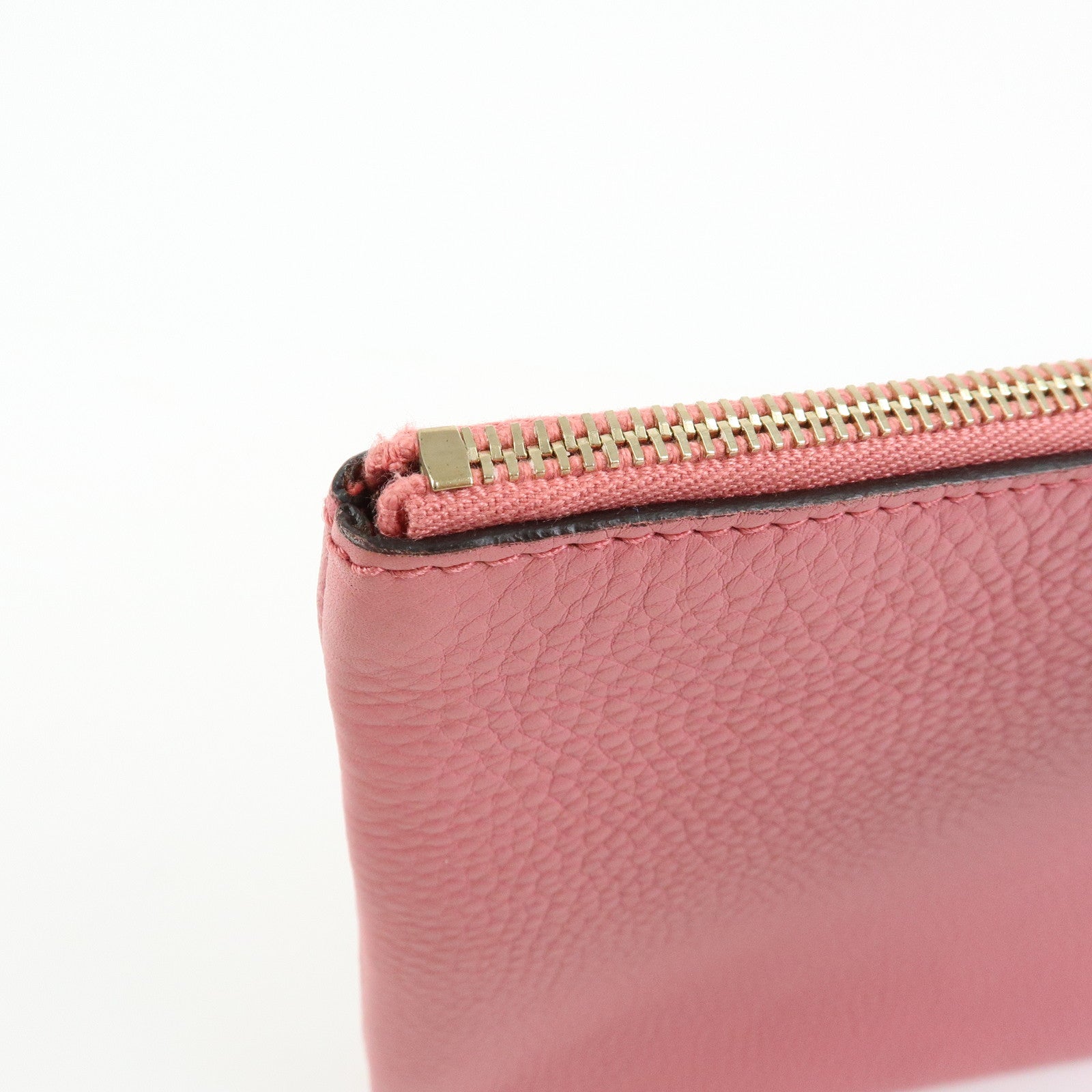 GUCCI Bamboo Leather Clutch Bag Pouch Tassel Charm Pink 376858