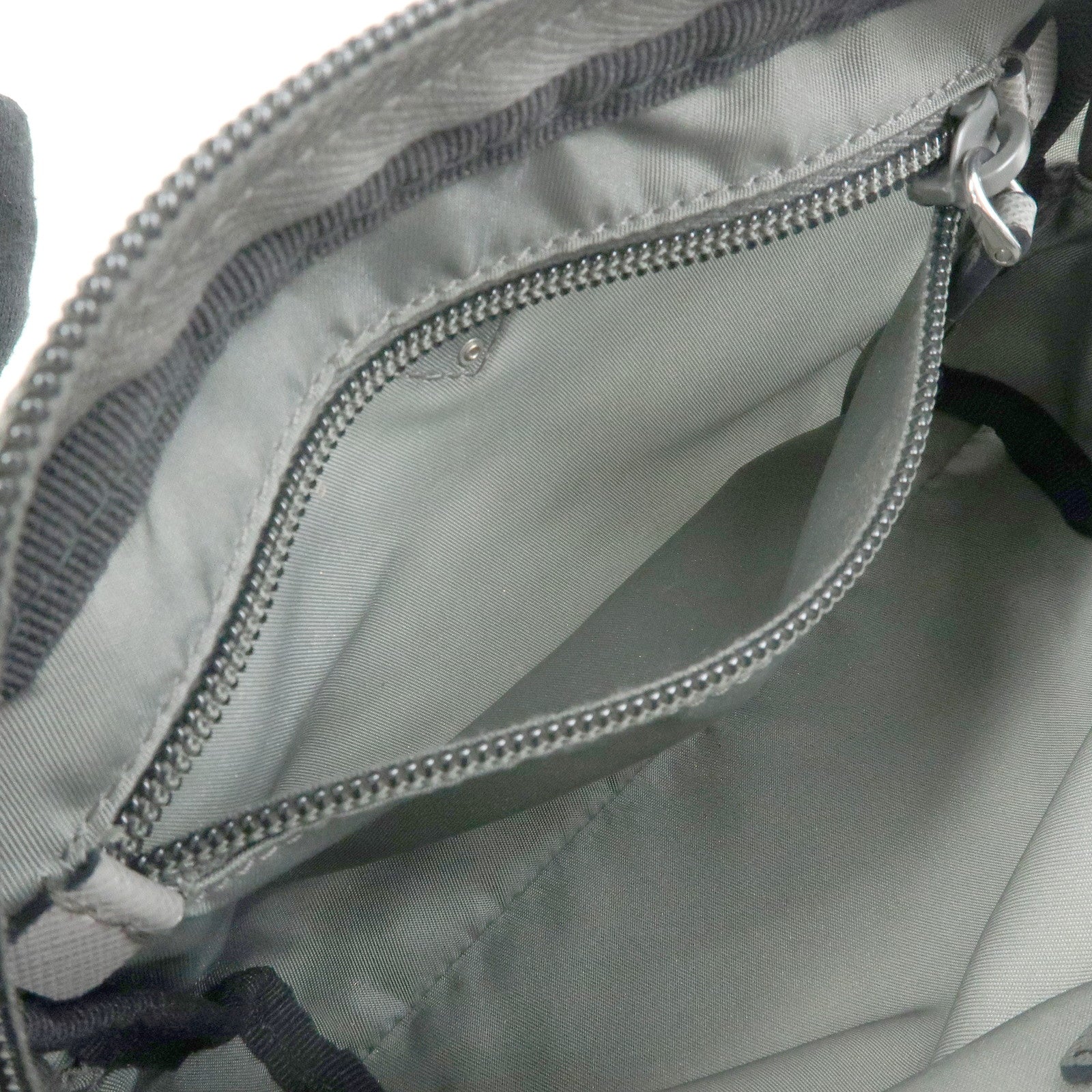 PRADA Triangle Logo Nylon Pouch Cosmetic Case Makeup Case Gray