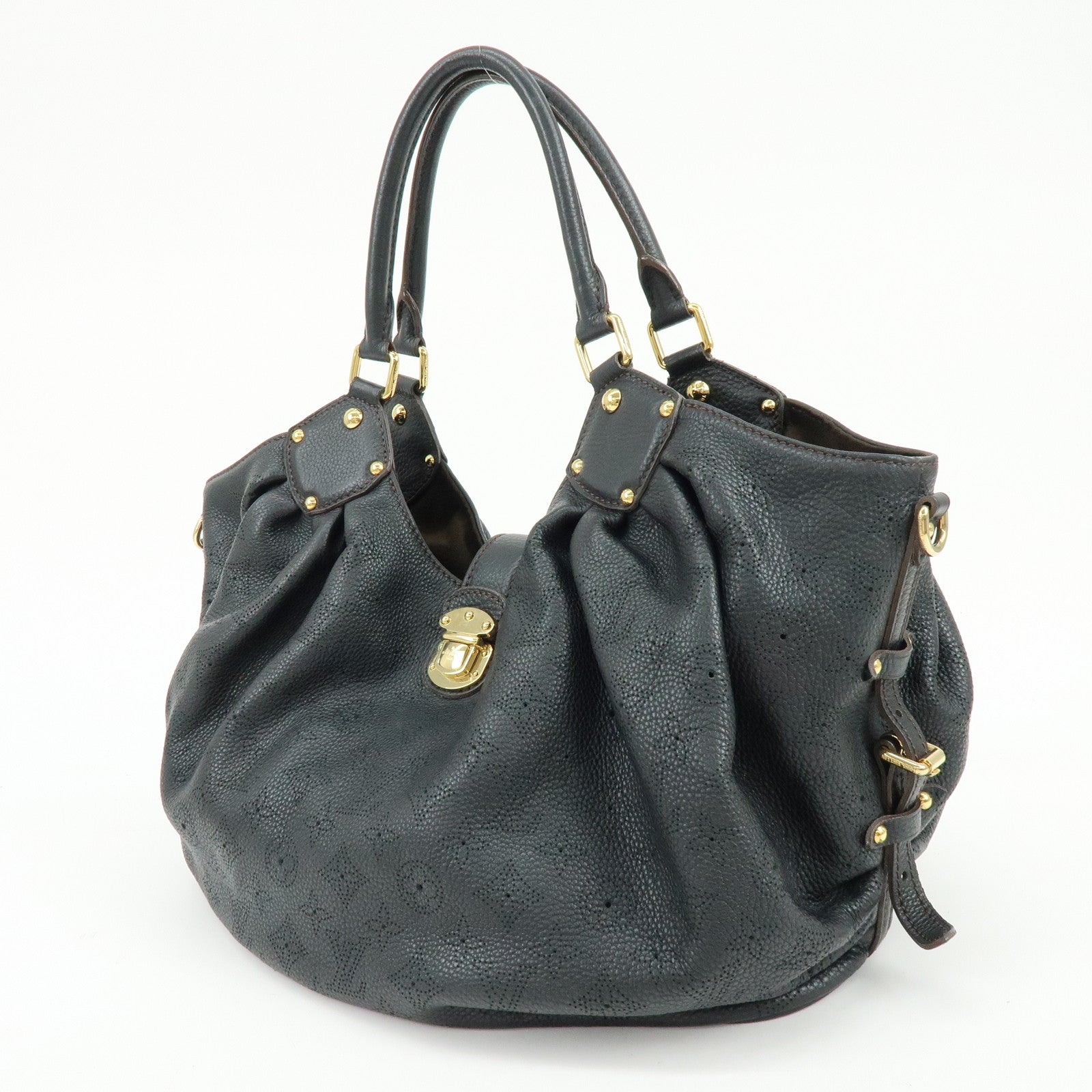 Louis Vuitton Monogram Mahina L Shoulder Bag Hand Bag Noir M95765