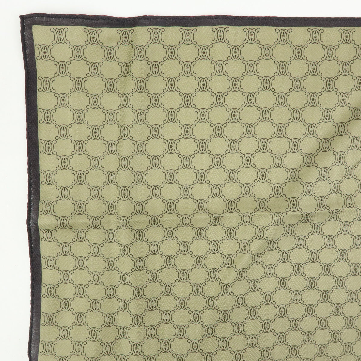 CELINE Macadam Lot of 2 Cotton 100% Scarf Handkerchief Brown Khaki