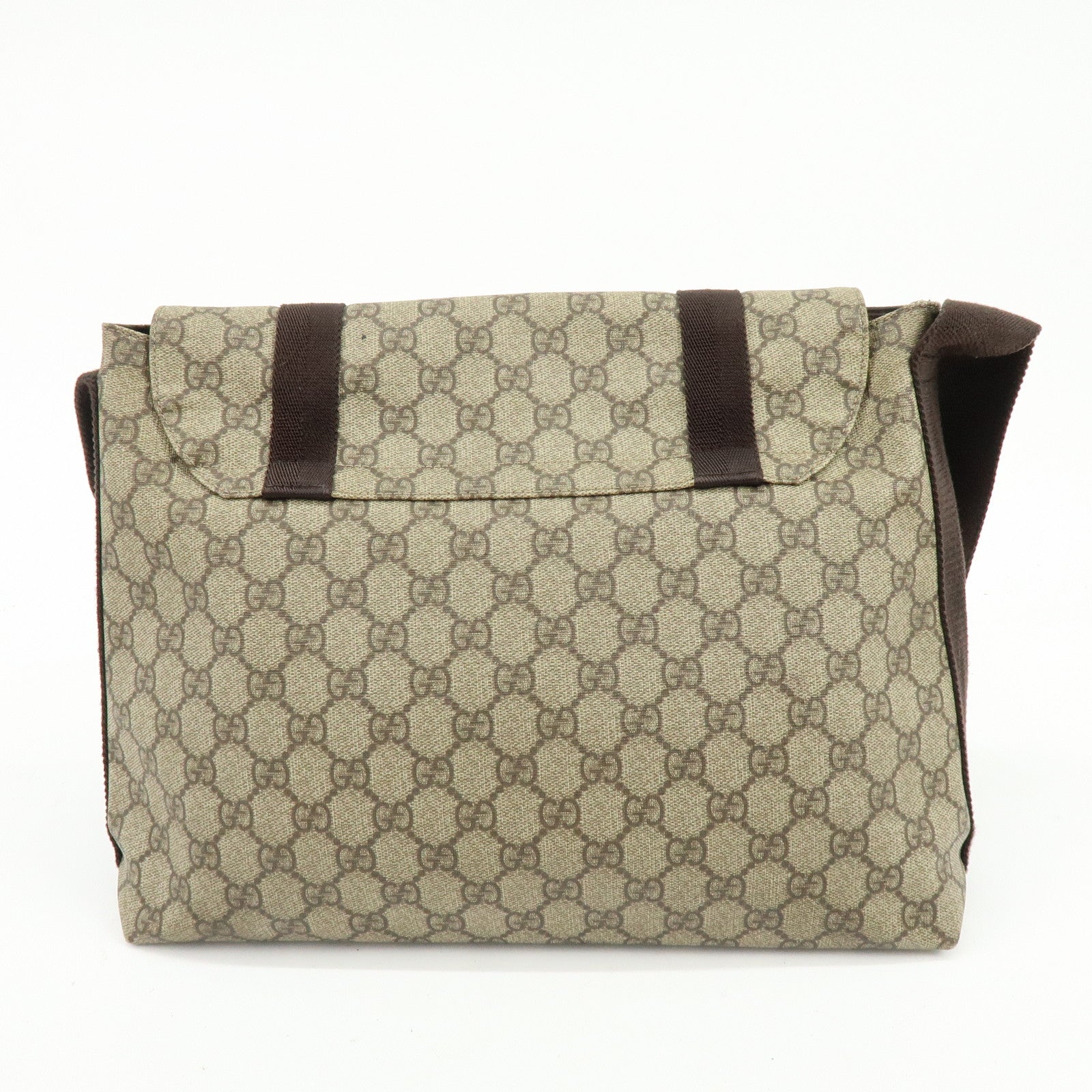 GUCCI GG Supreme Canvas Shoulder Crossbody Bag Beige Brown 122373