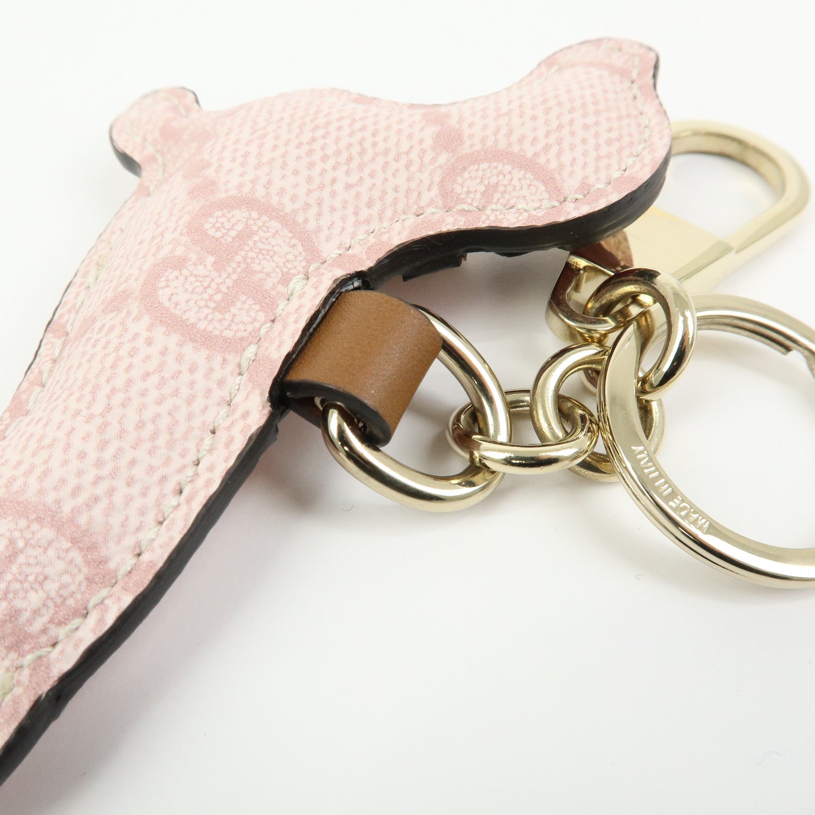 GUCCI Interlocking G Dog GG Supreme Leather Bag Charm Key Chain