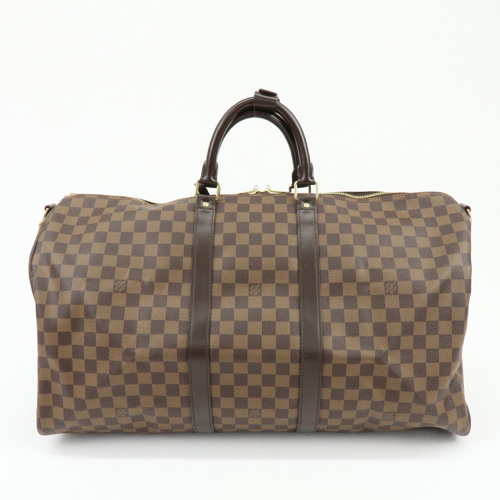 Louis Vuitton Damier Keep All Bandouliere 55 Travel Bag Brown N41414