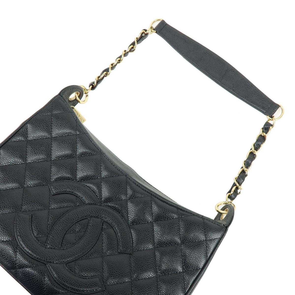 CHANEL COCO Mark Caviarskin Chain Shoulder Bag Black A20993