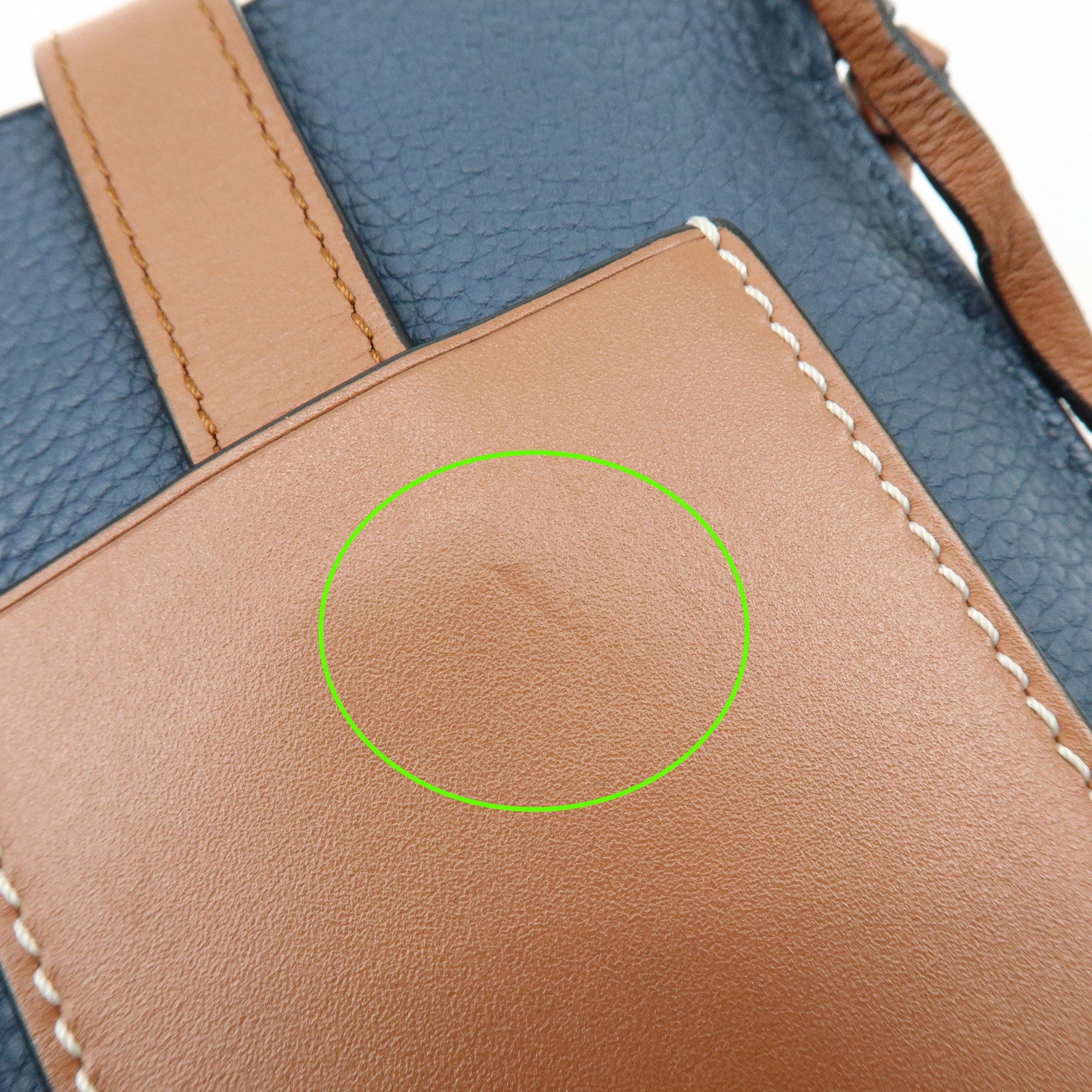 LOEWE Anagram Leather Mini Shoulder Bag Crossbody Bag Blue Brown