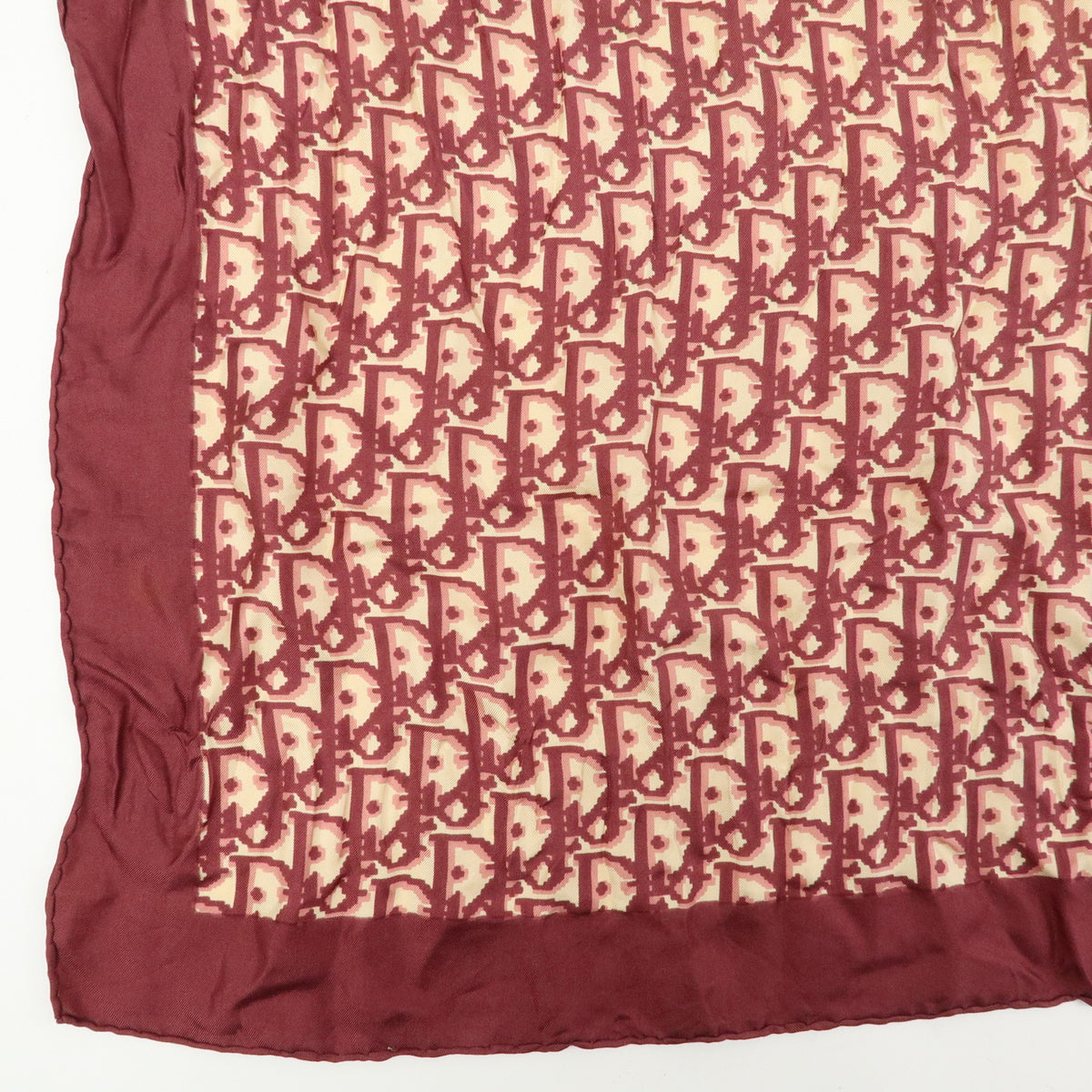 Christian Dior GUCCI FENDI Lot of 3 Silk Wool Scarf Bordeaux Pink Navy