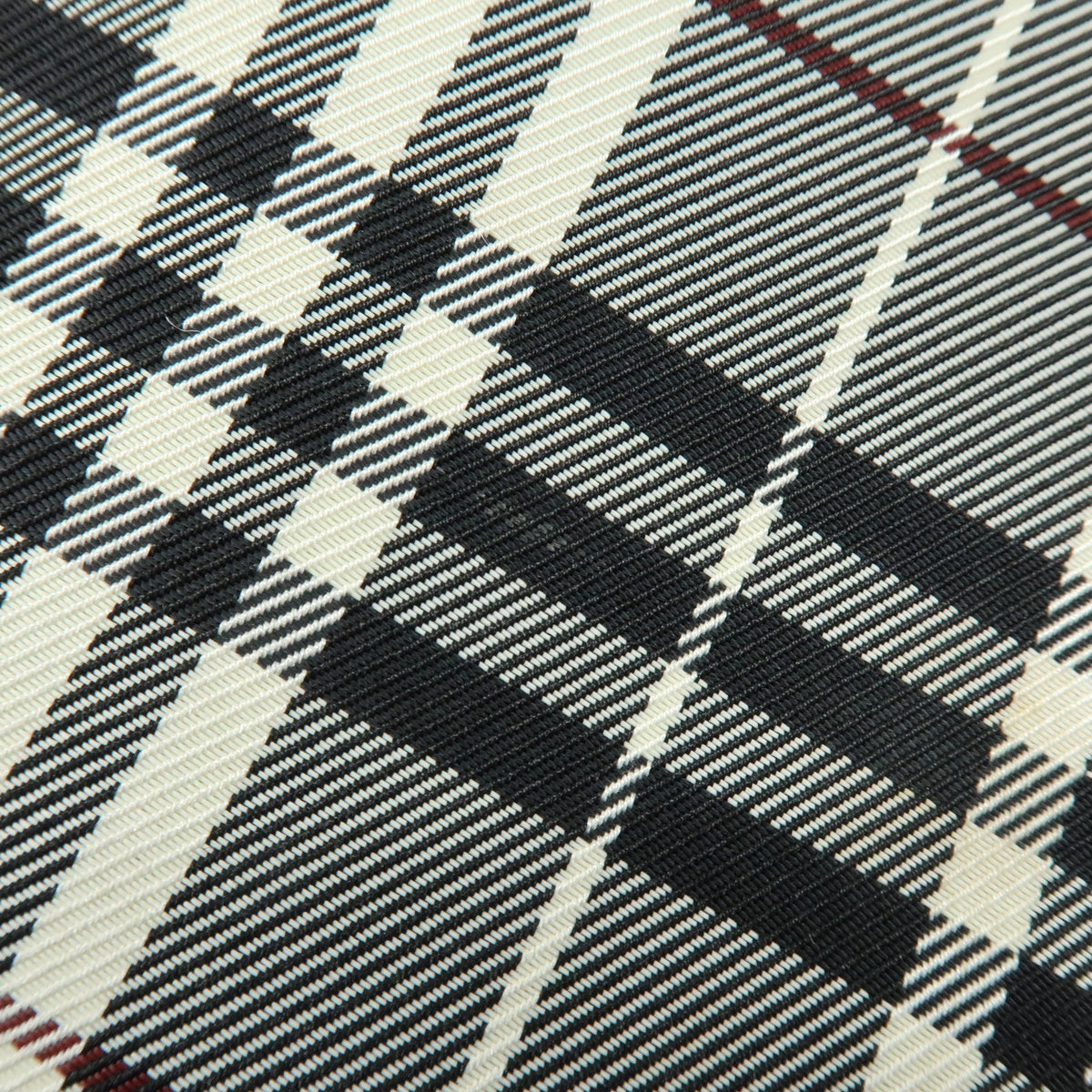 BURBERRY Nova Plaid Canvas Leather Shoulder Bag Black White Wine Red