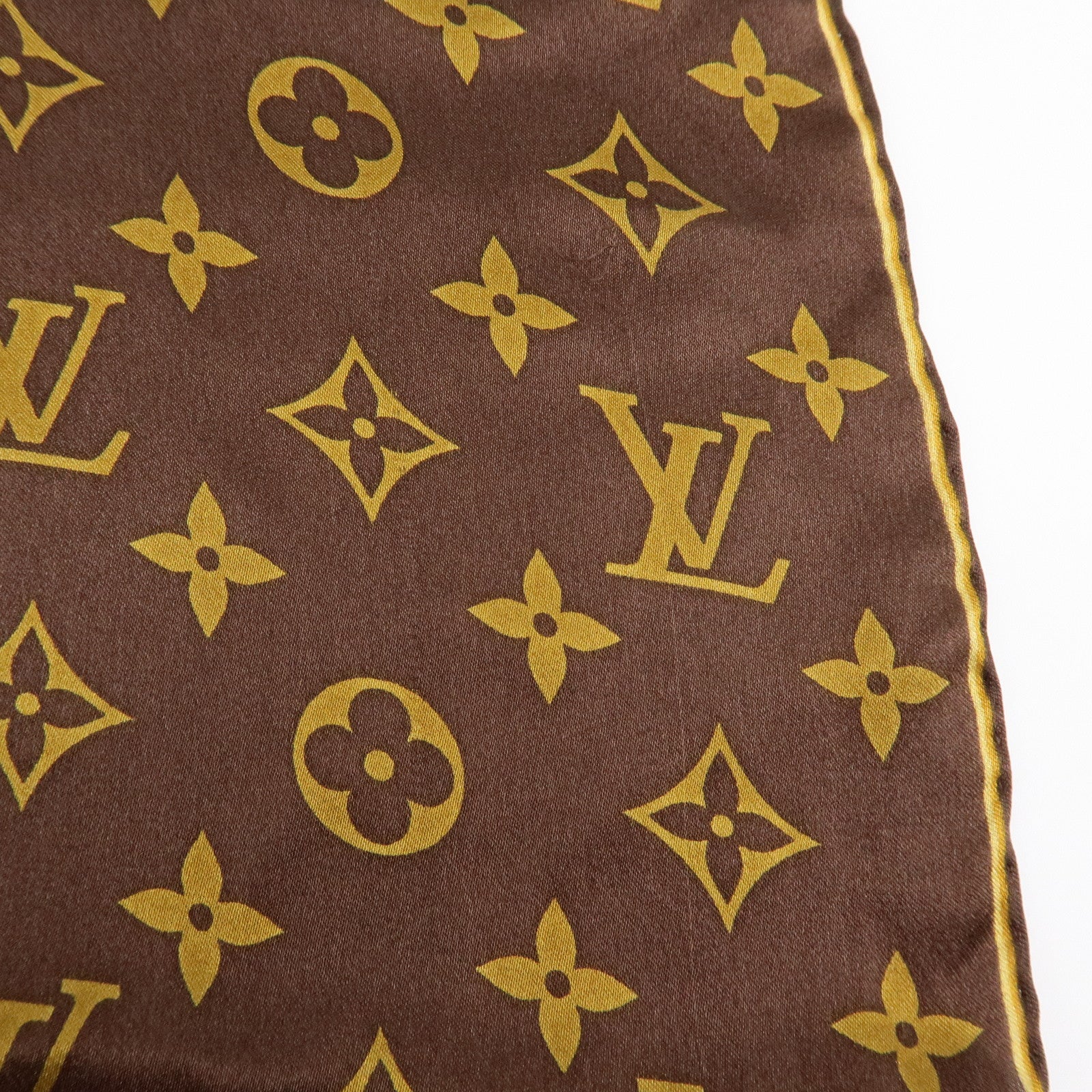 Louis Vuitton Monogram Silk 100% Scarf Shawl Leopard Pattern Brown