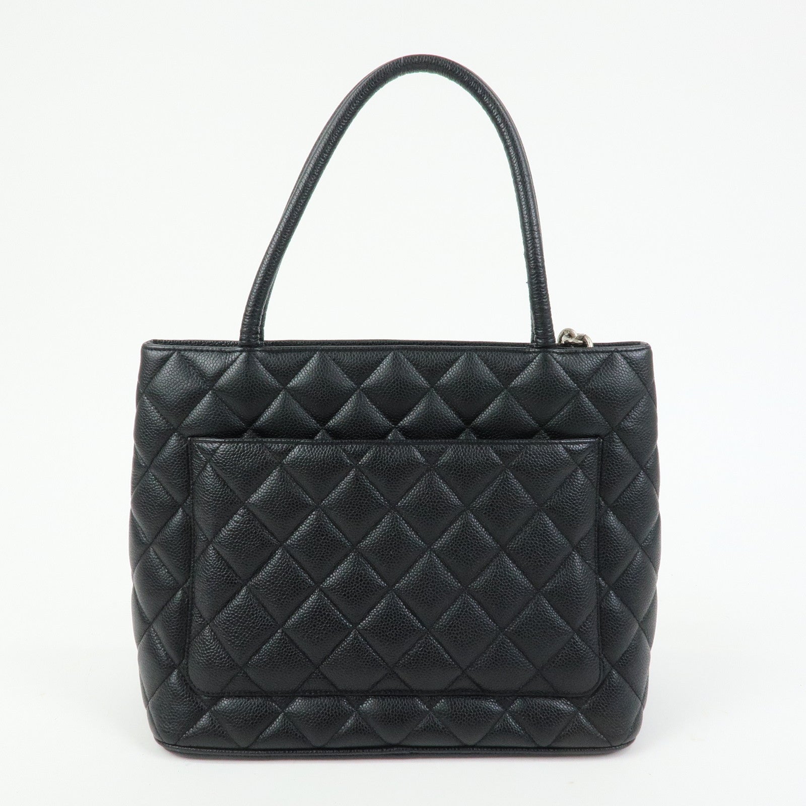 CHANEL Matelasse COCO Mark Medallion Tote Bag Hand Bag Black A01804