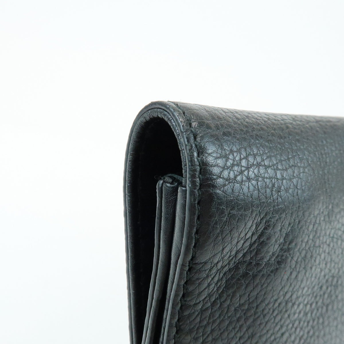 GUCCI SOHO Interlocking G Leather Clutch Bag Flat Pouch Black 336753