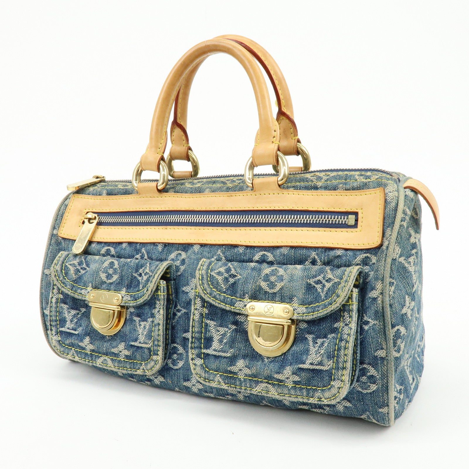 Louis Vuitton Monogram Denim Neo Speedy Boston Bag Blue M95019