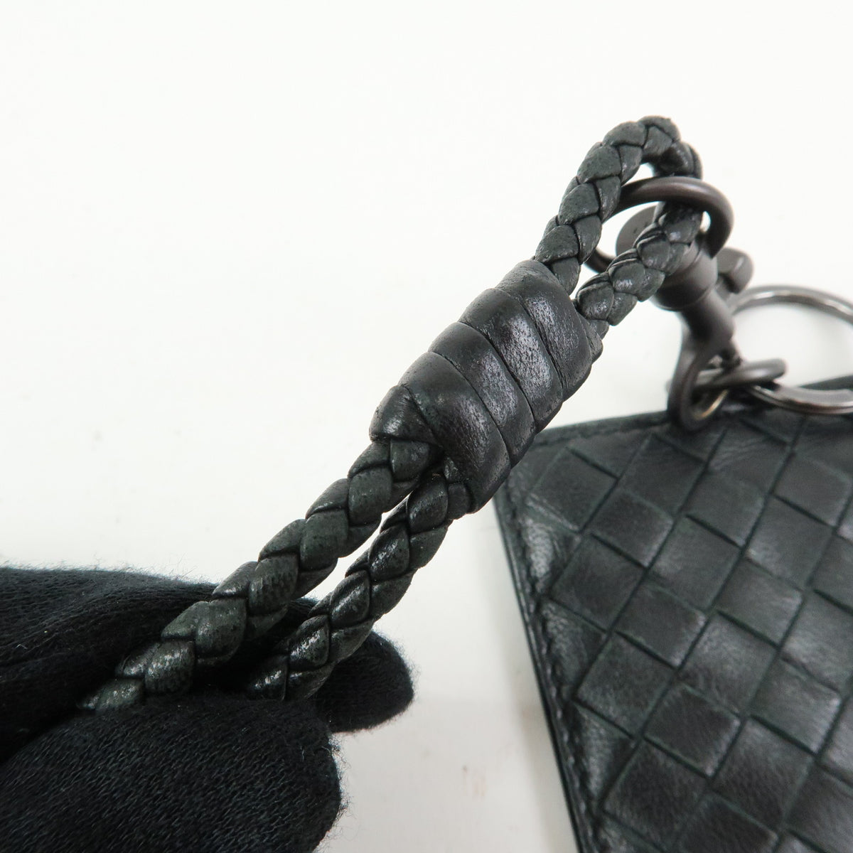 BOTTEGA VENETA Intrecciato Leather Shoulder Card Case Black