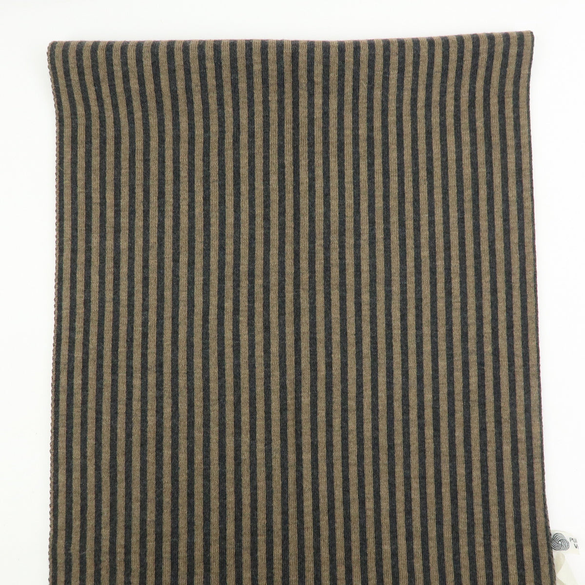 FENDI Zucca Pequin Wool 100% Knitted Shawl Scarf Brown