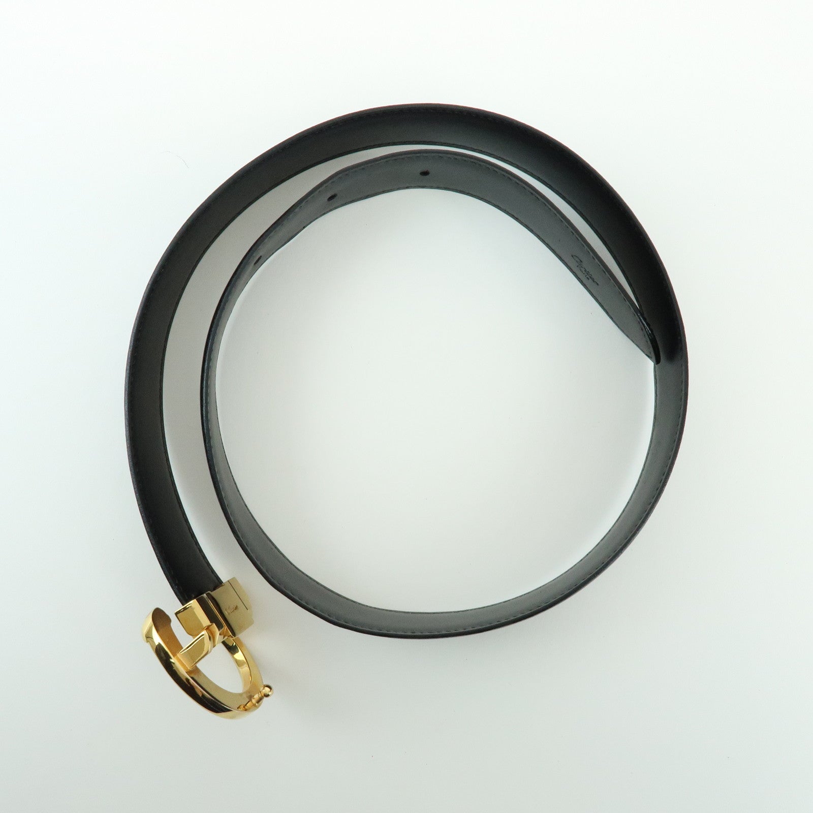 Cartier Must de Cartier Panthere Leather Belt Black