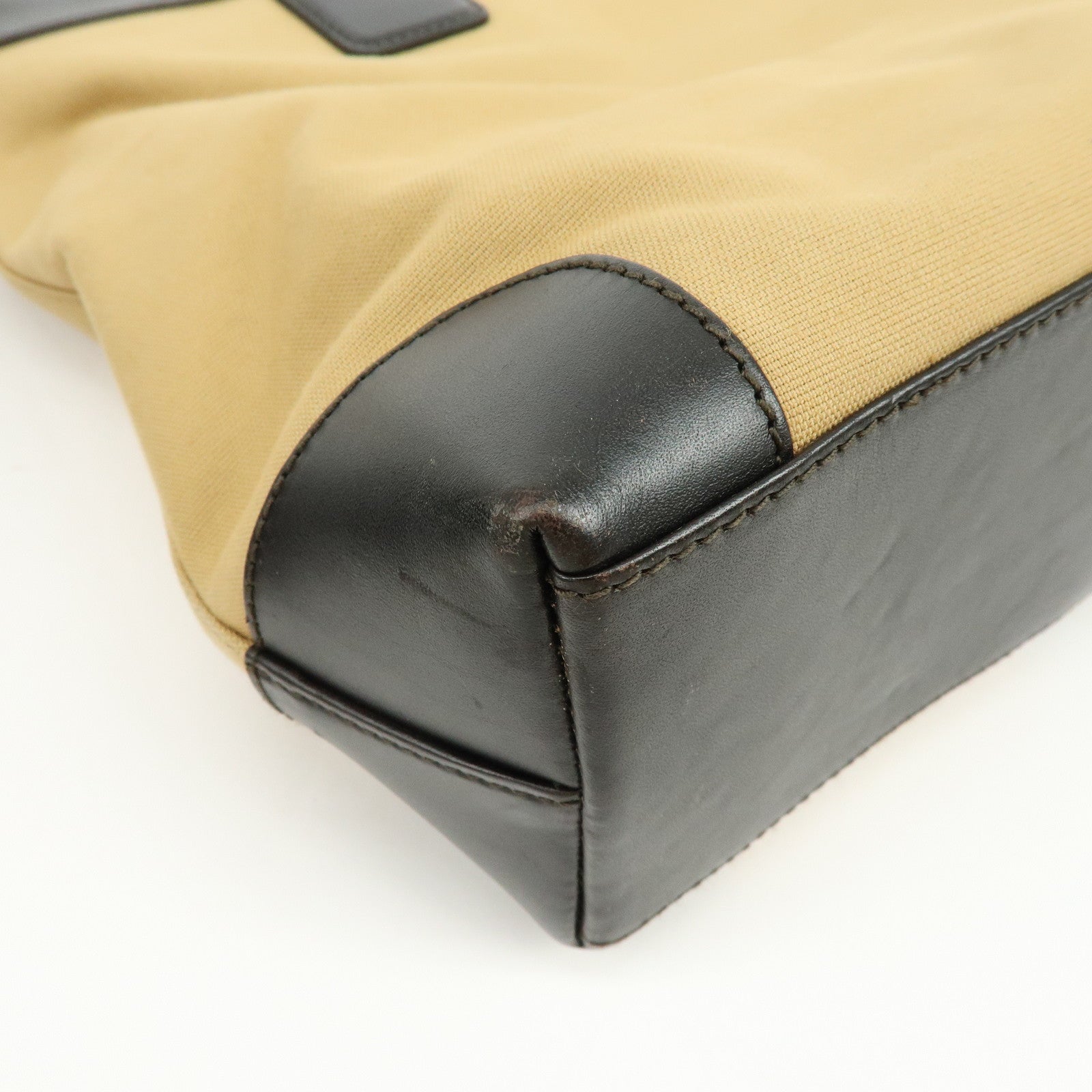GUCCI Sherry Canvas Leather Tote Bag Shoulder Bag Brown Beige 002・1119