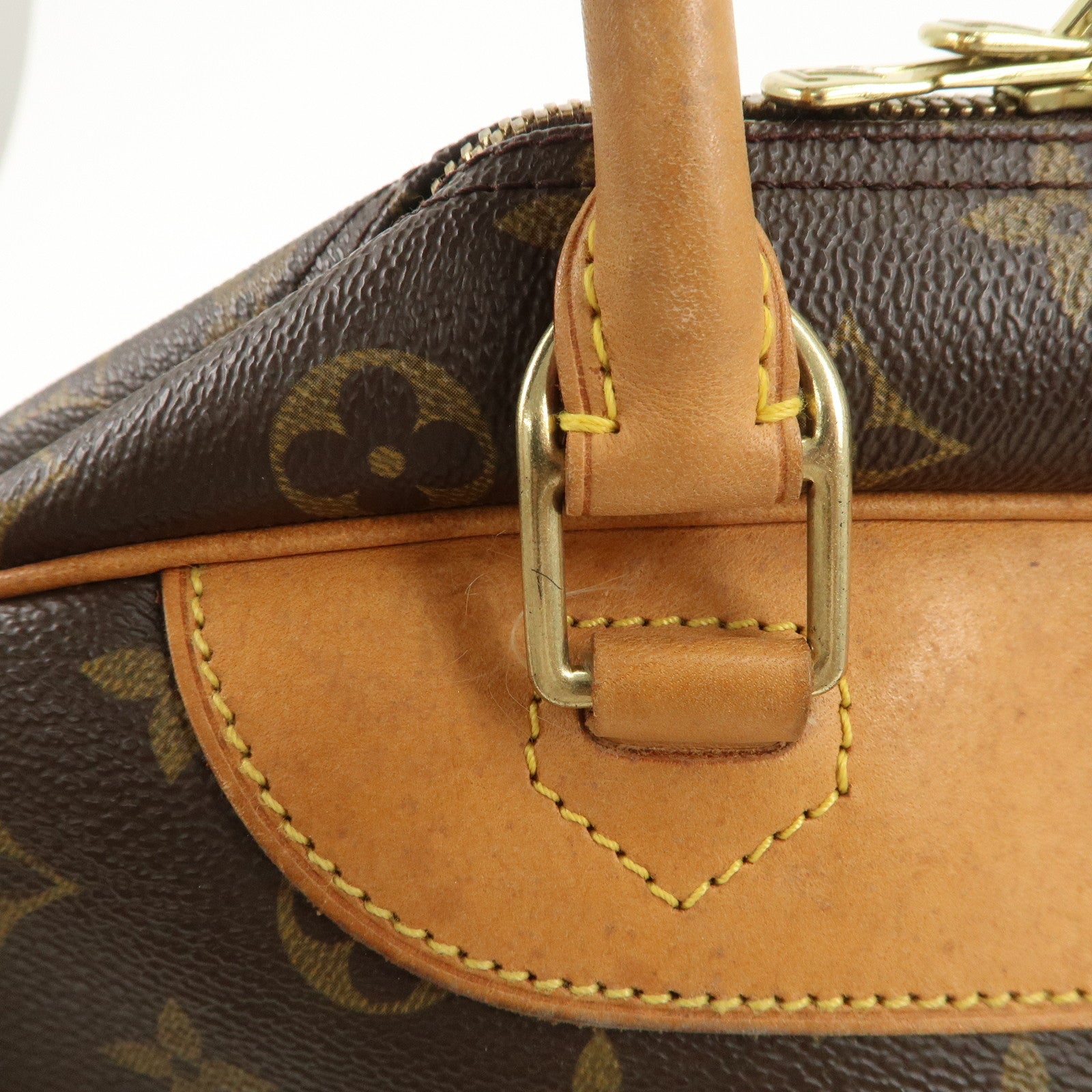 Louis Vuitton Monogram Deauville Hand Bag Brown M47270 Used