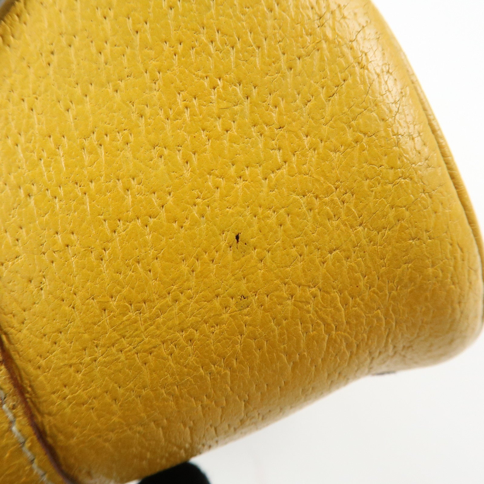 PRADA Triangle Logo Canvas Leather Boston Bag Brown Yellow B10813