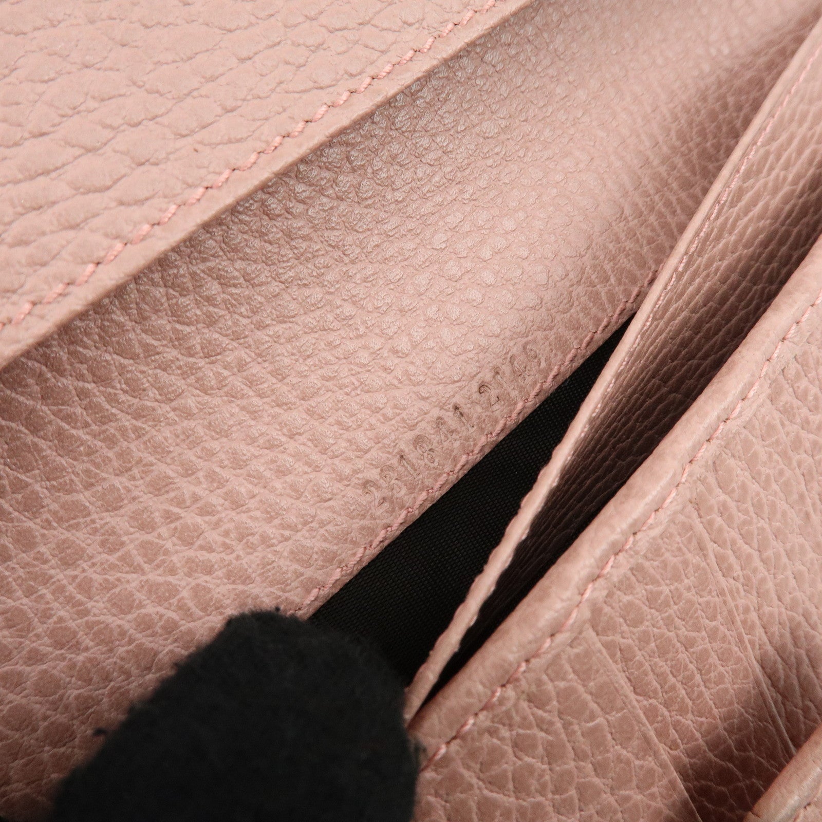 GUCCI GG Canvas Leather W Hook Bi-fold Long Wallet Beige Pink 231841