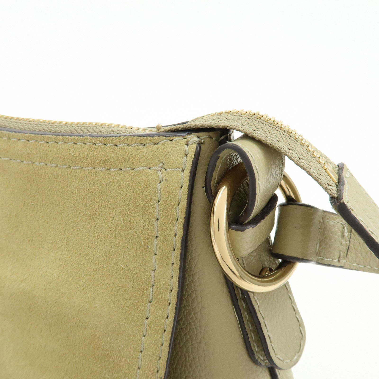 Chloe See by Chloe Joan Leather Suede 2Way Hand Bag Shoulder Bag Beige