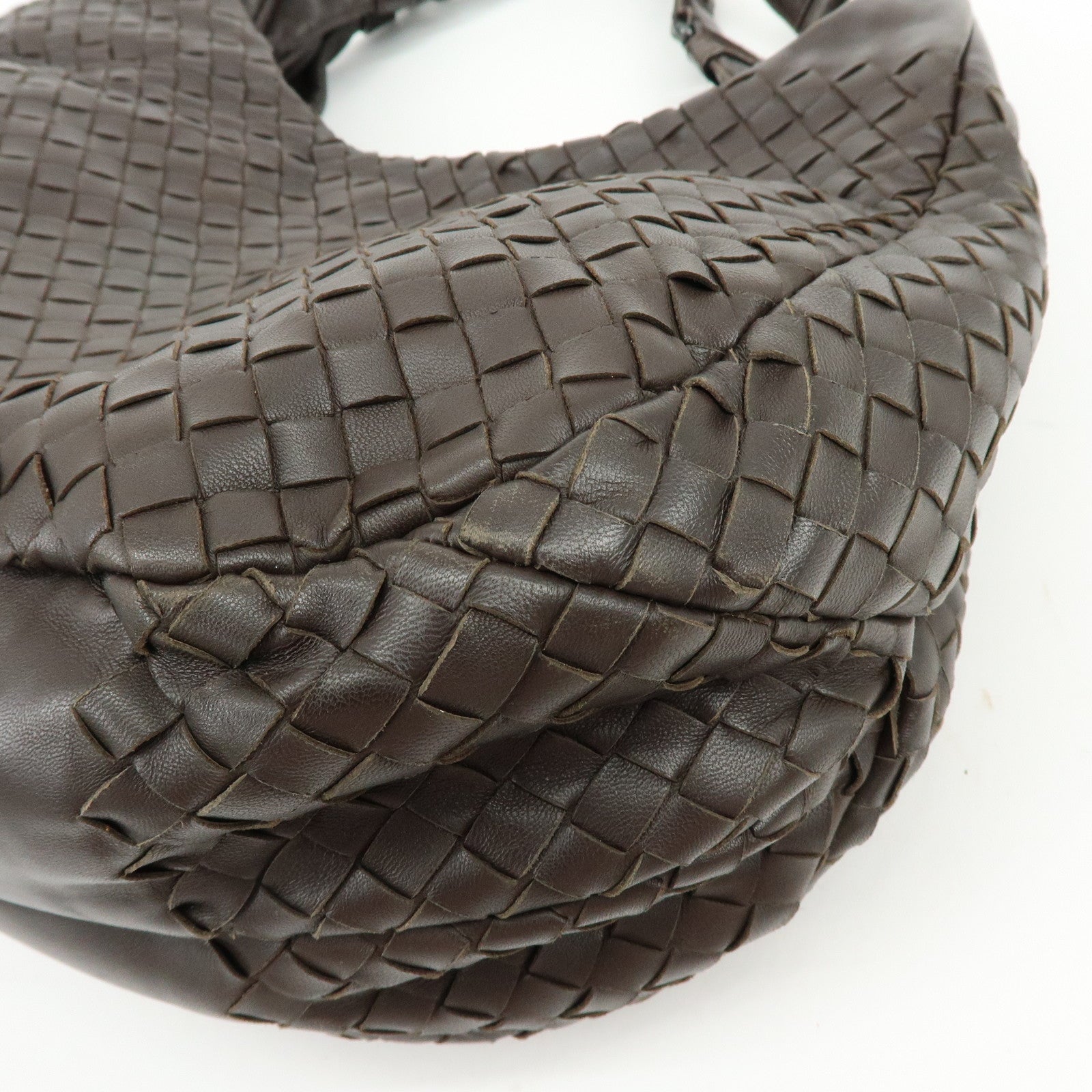 BOTTEGA VENETA Intrecciato Campana Shoulder Bag Hand Bag Brown 125787　