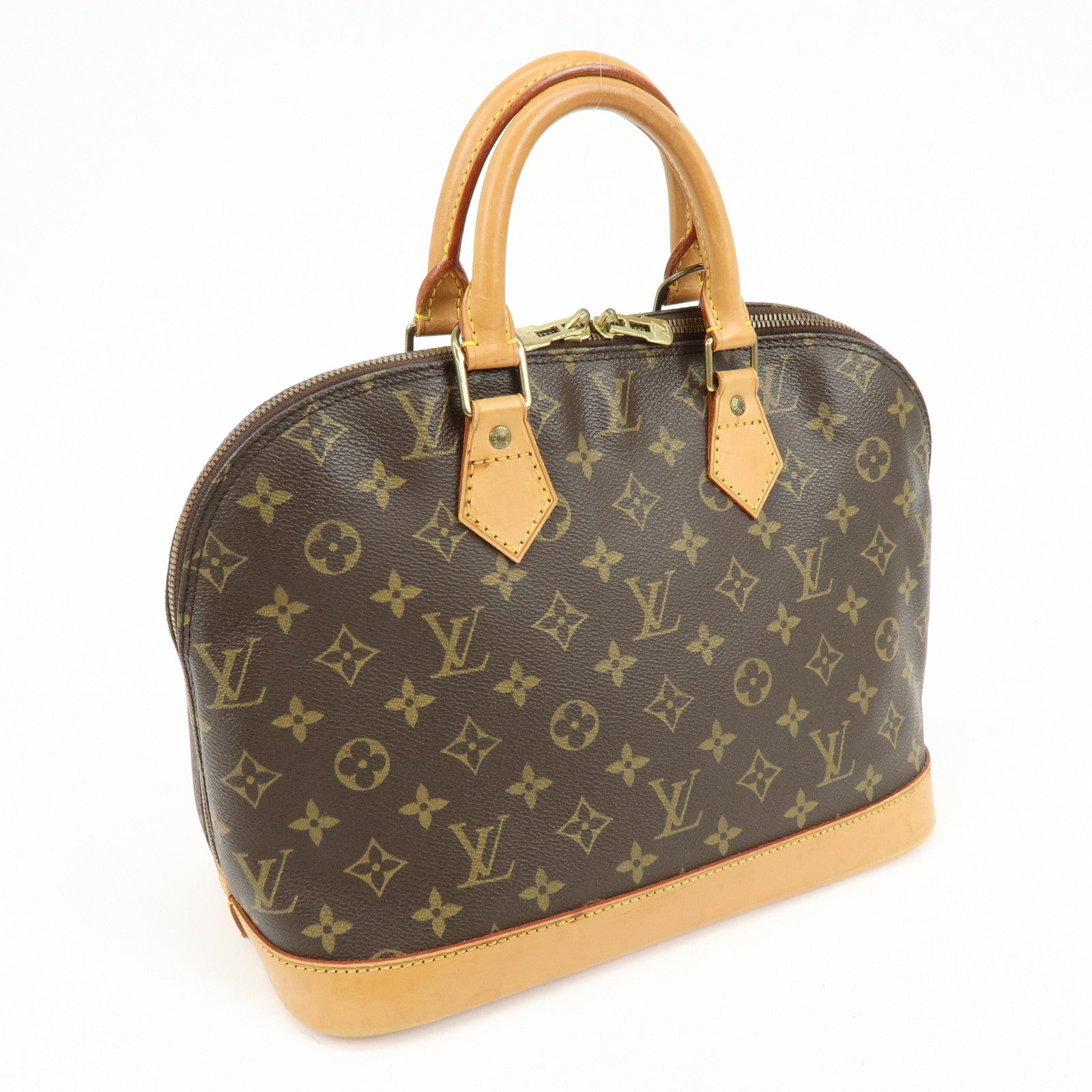 Louis Vuitton Monogram Alma Hand Bag Brown Brown M51130