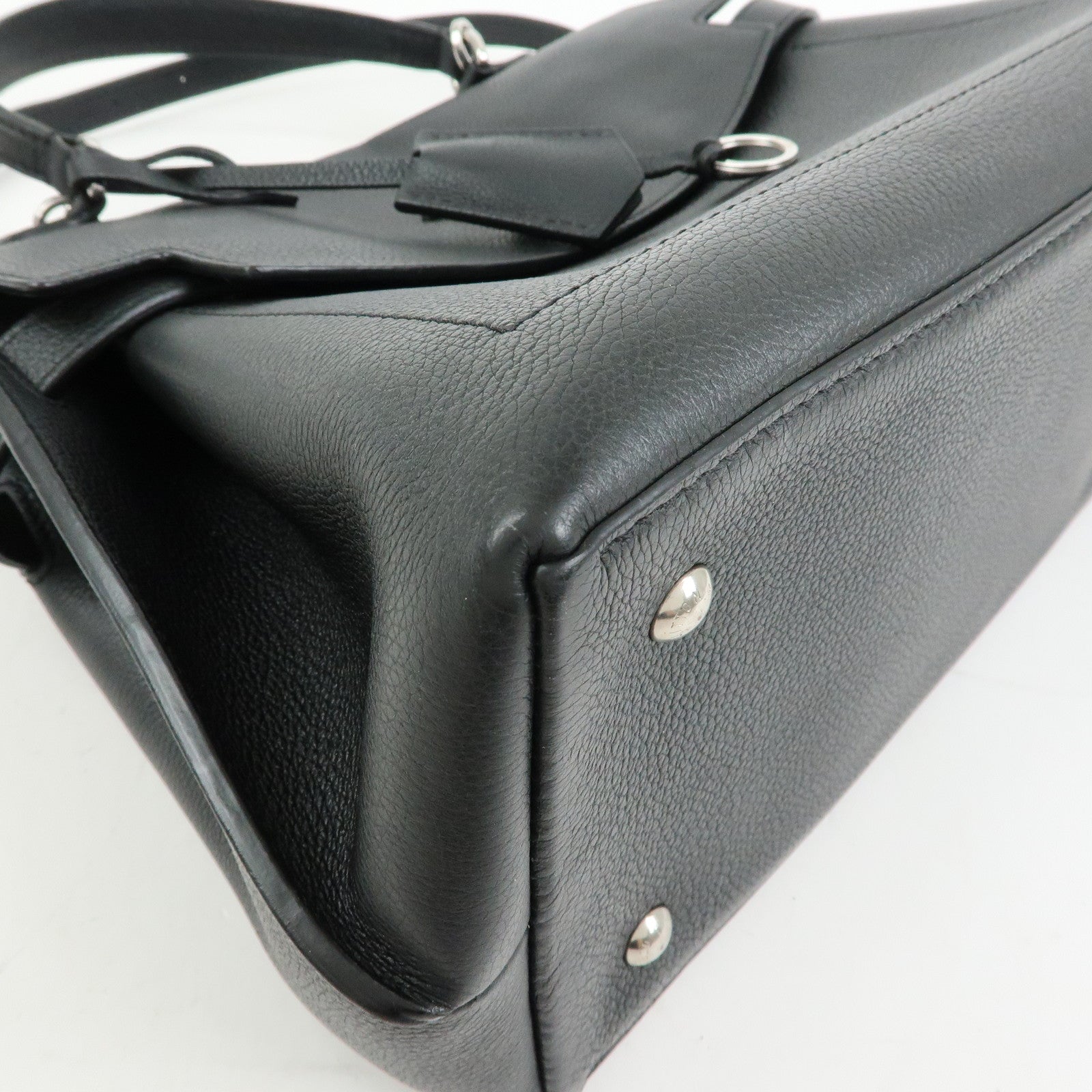 Louis Vuitton Lockme Ever MM Calf Leather 2Way Hand Bag Black M51395