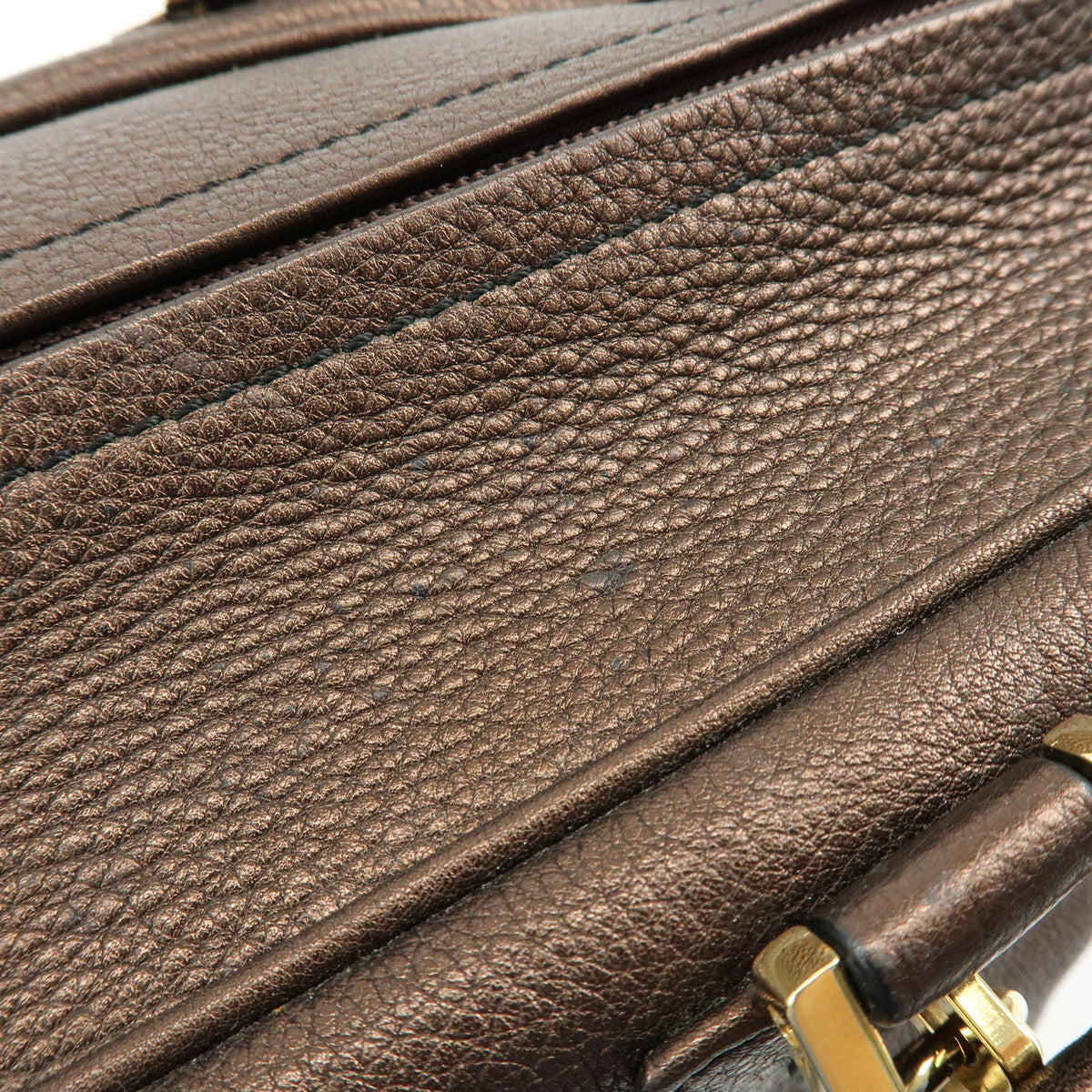 LOEWE Anagram Amazona 36 Hand Bag Boston Bag Metallic Brown