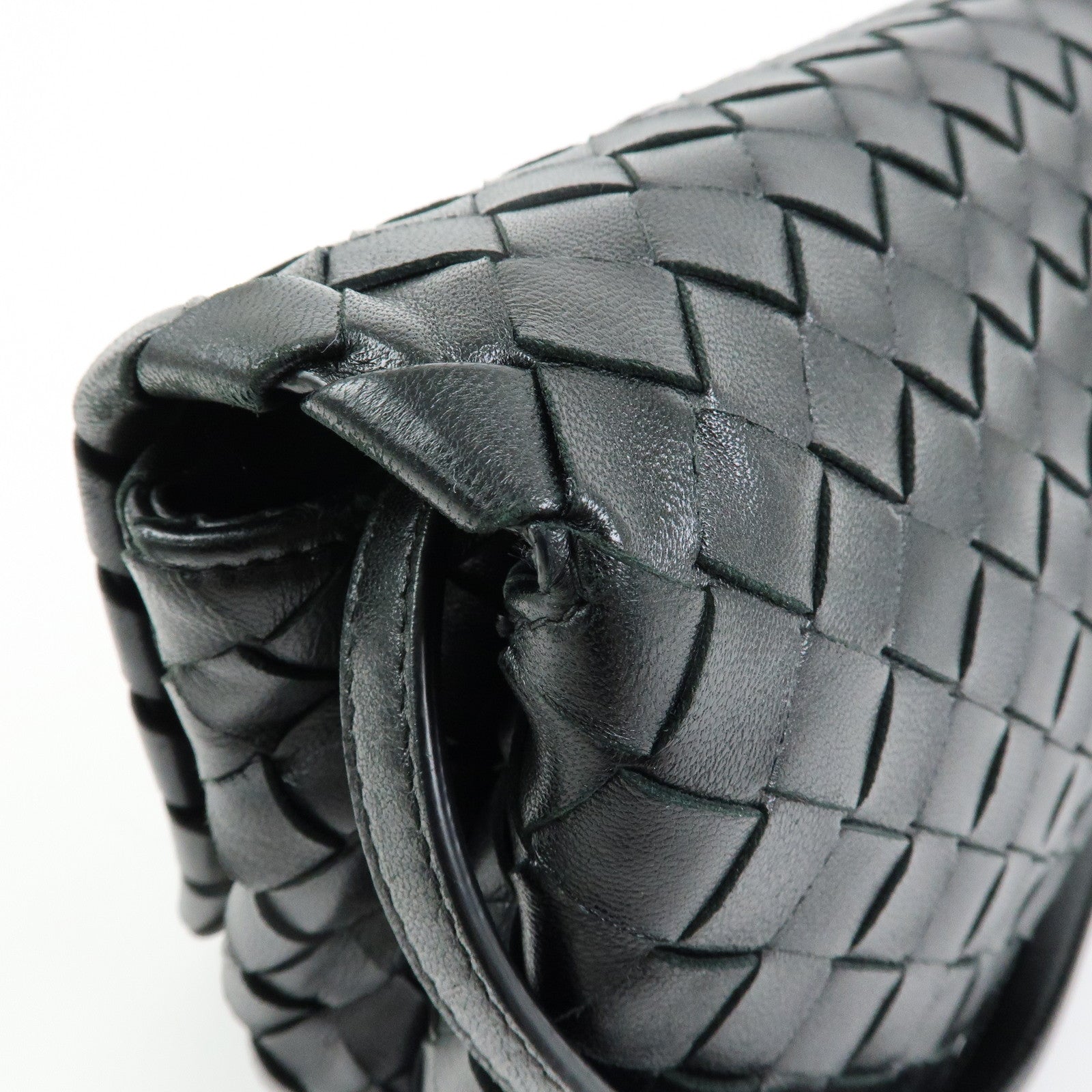 BOTTEGA VENETA Intrecciato Nappa Leather Shoulder Bag Black 600519