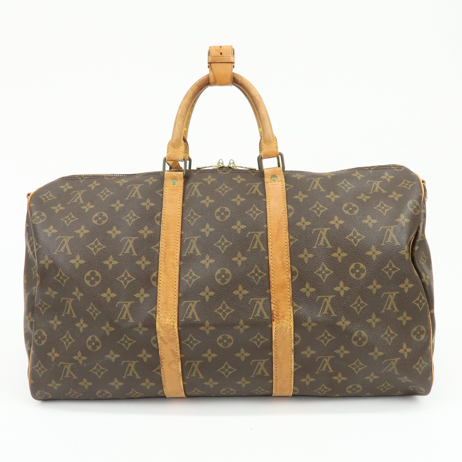 Louis Vuitton Monogram Keep All Bandouliere 50 Boston Bag Brown M41416